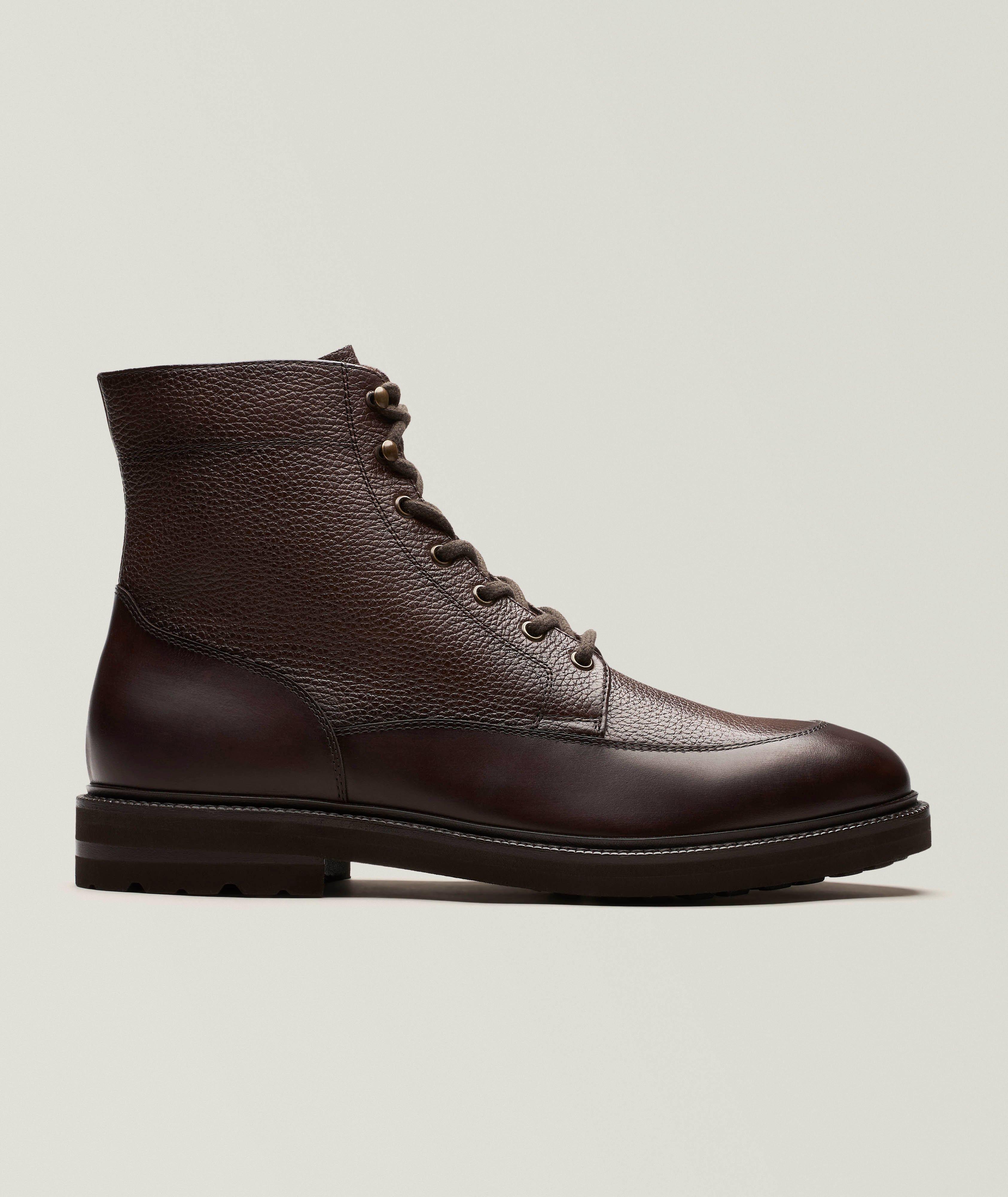Henderson Bottes lacées en cuir & peau lainée 