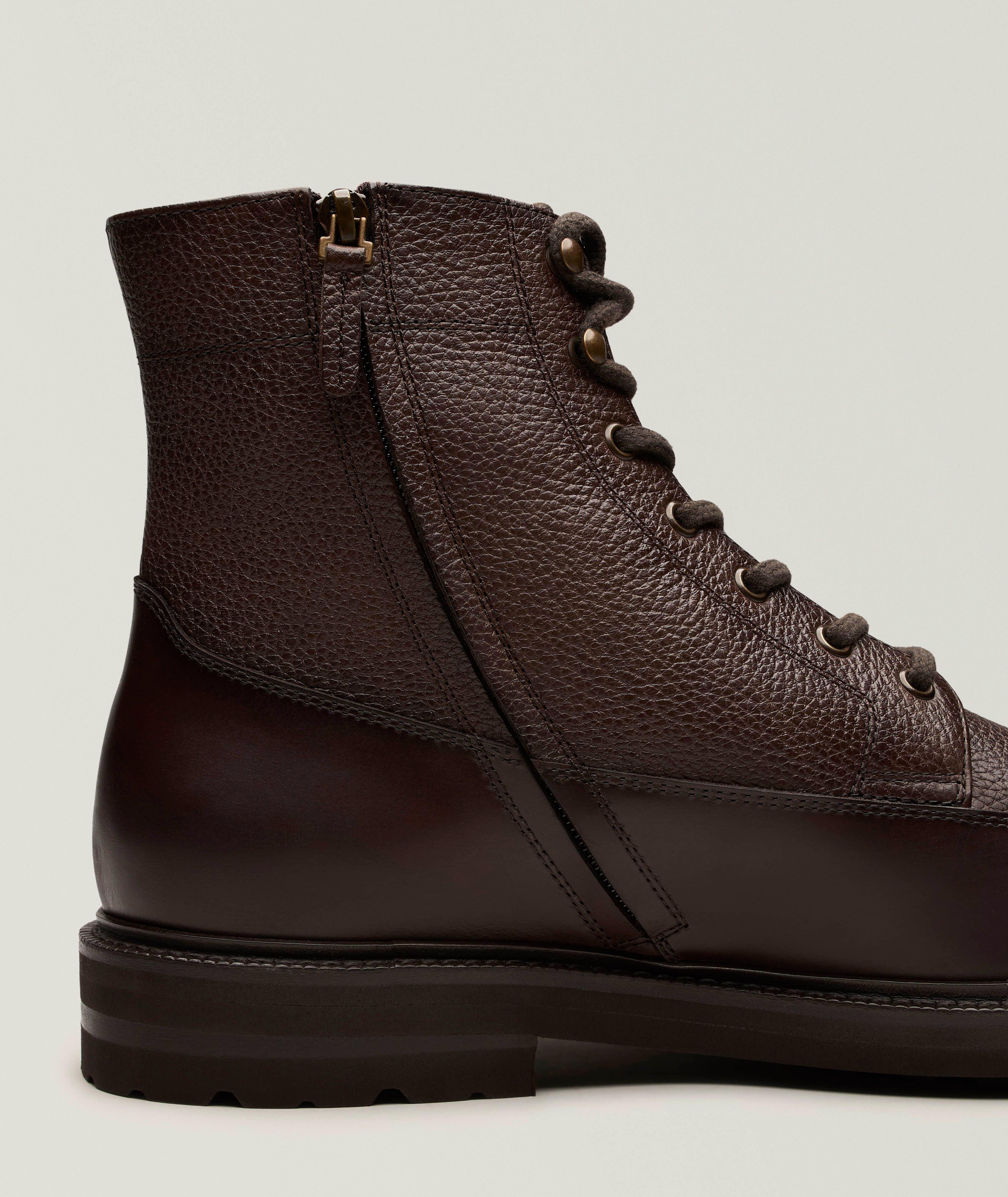 Bottes lacées en cuir & peau lainée  image 2