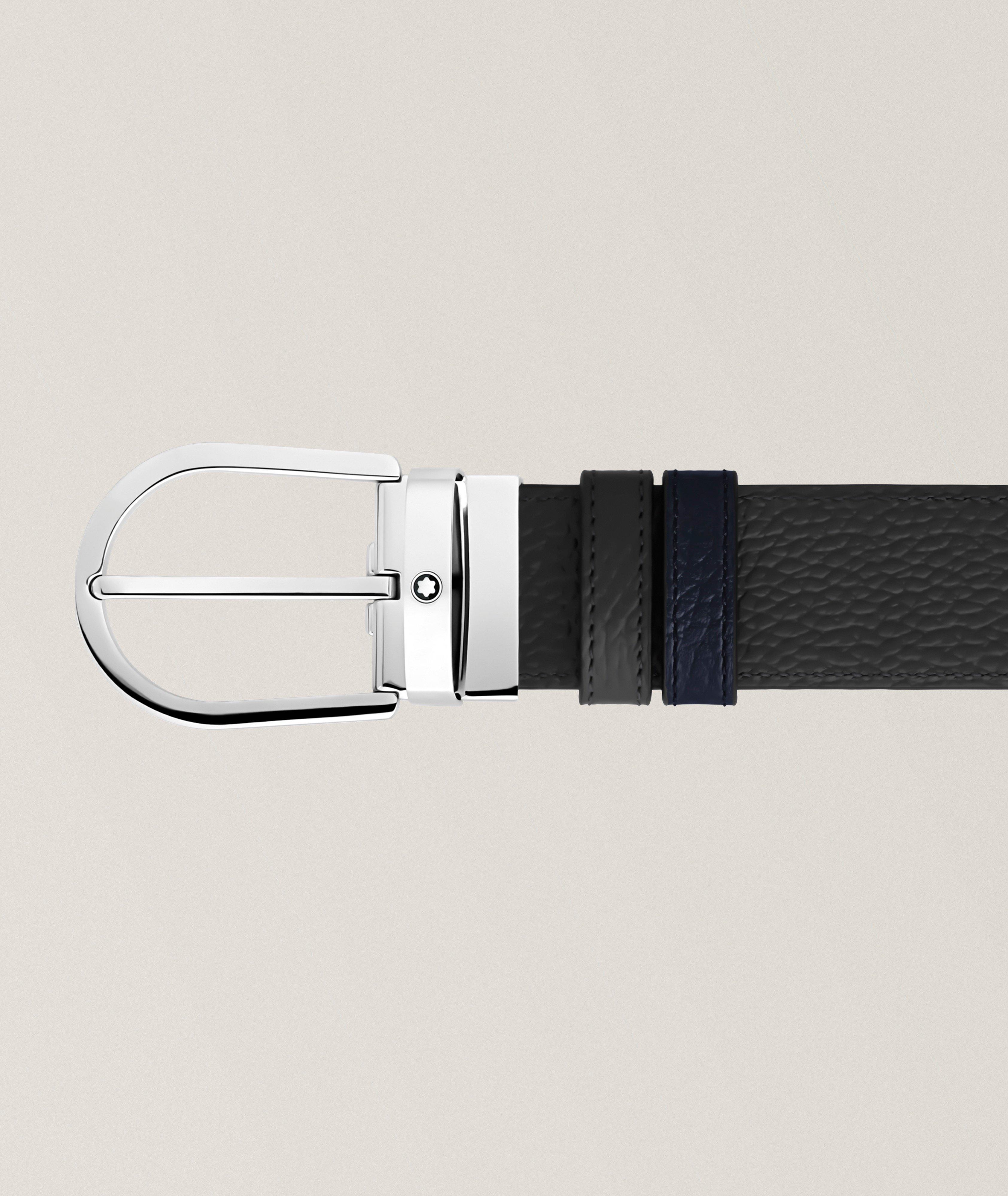Reversible Grain Leather Horseshoe Belt  image 1