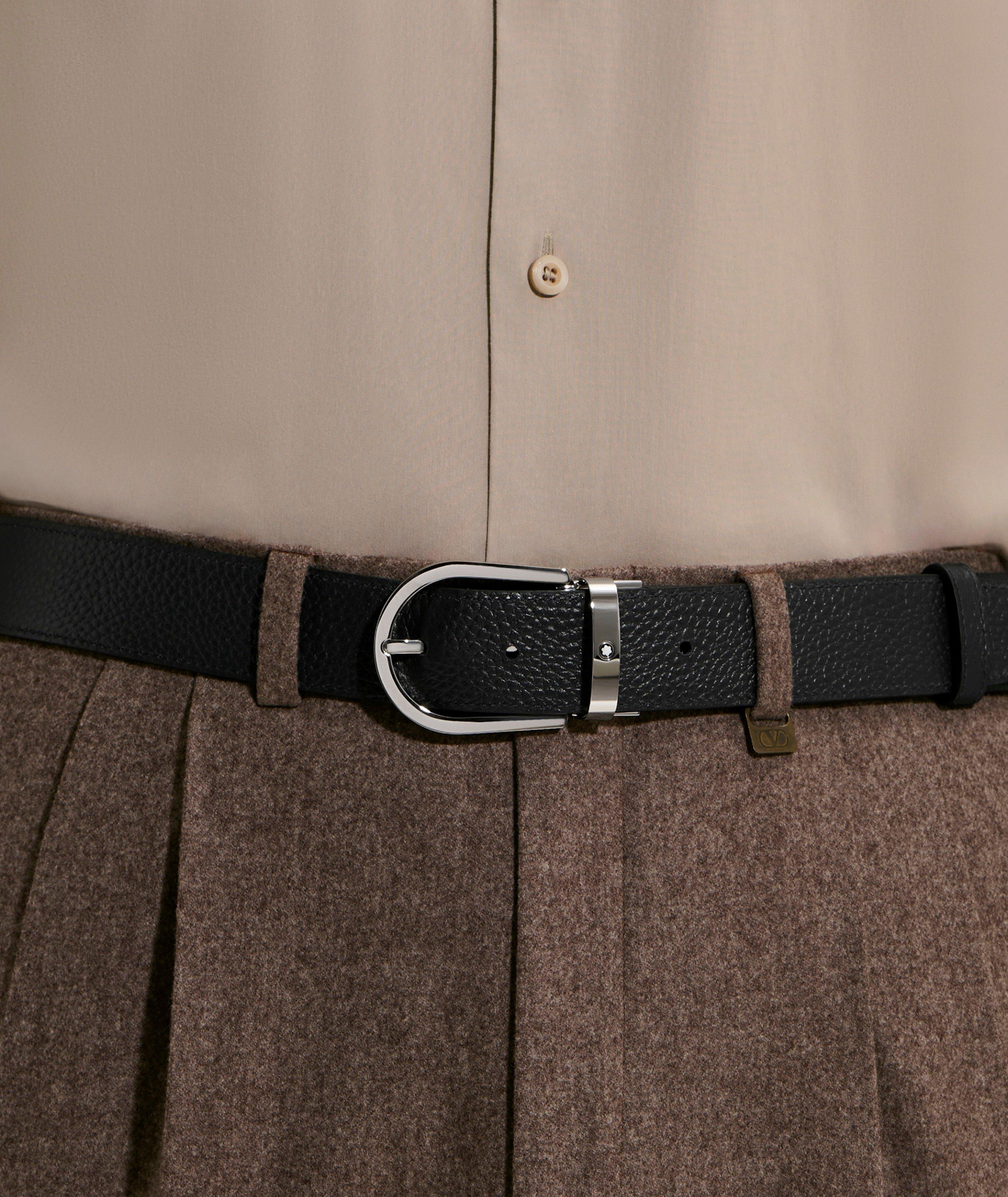 Reversible Grain Leather Horseshoe Belt  image 3