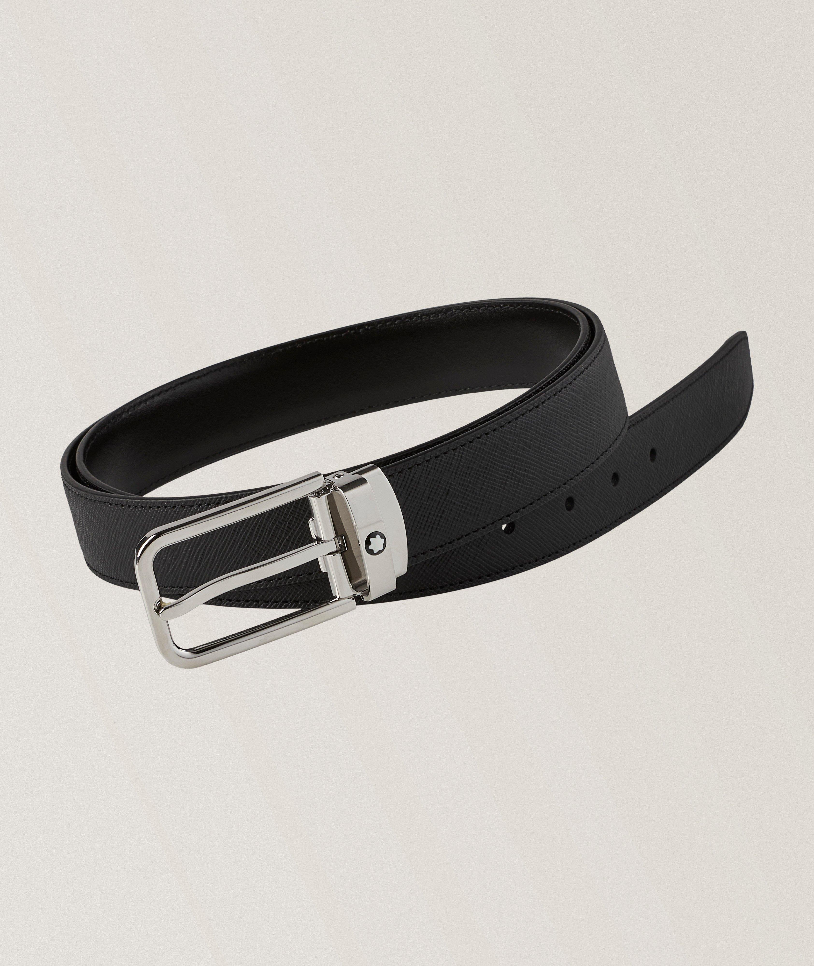 Sartorial Leather Rectangular Buckle Belt  image 0