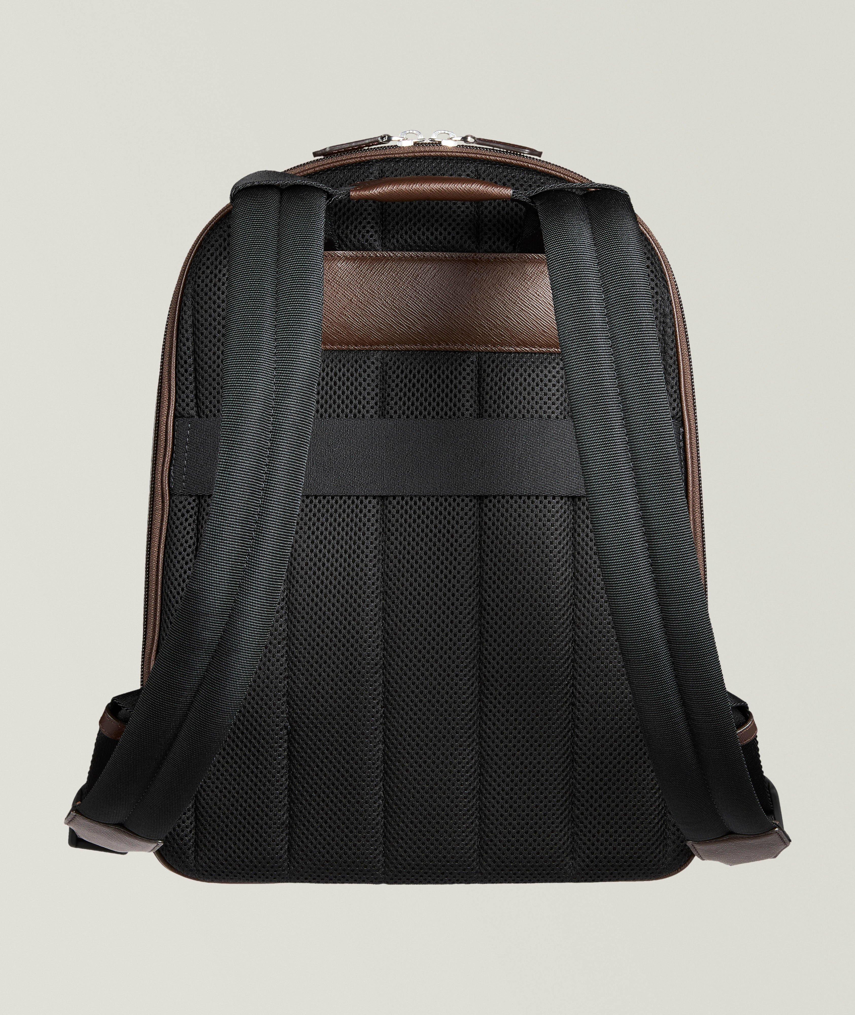 Three-Compartment Sartorial Leather Backpack image 1