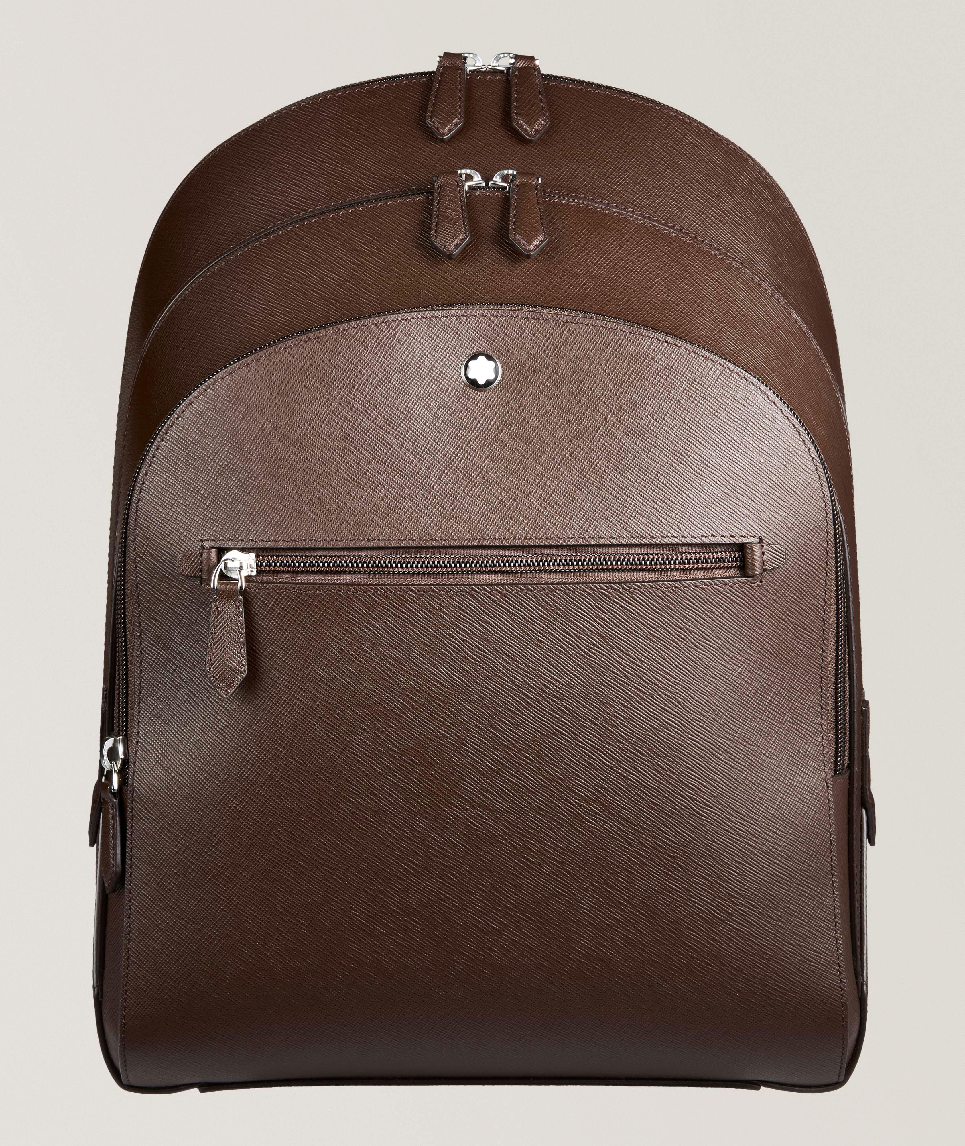 Three-Compartment Sartorial Leather Backpack image 0