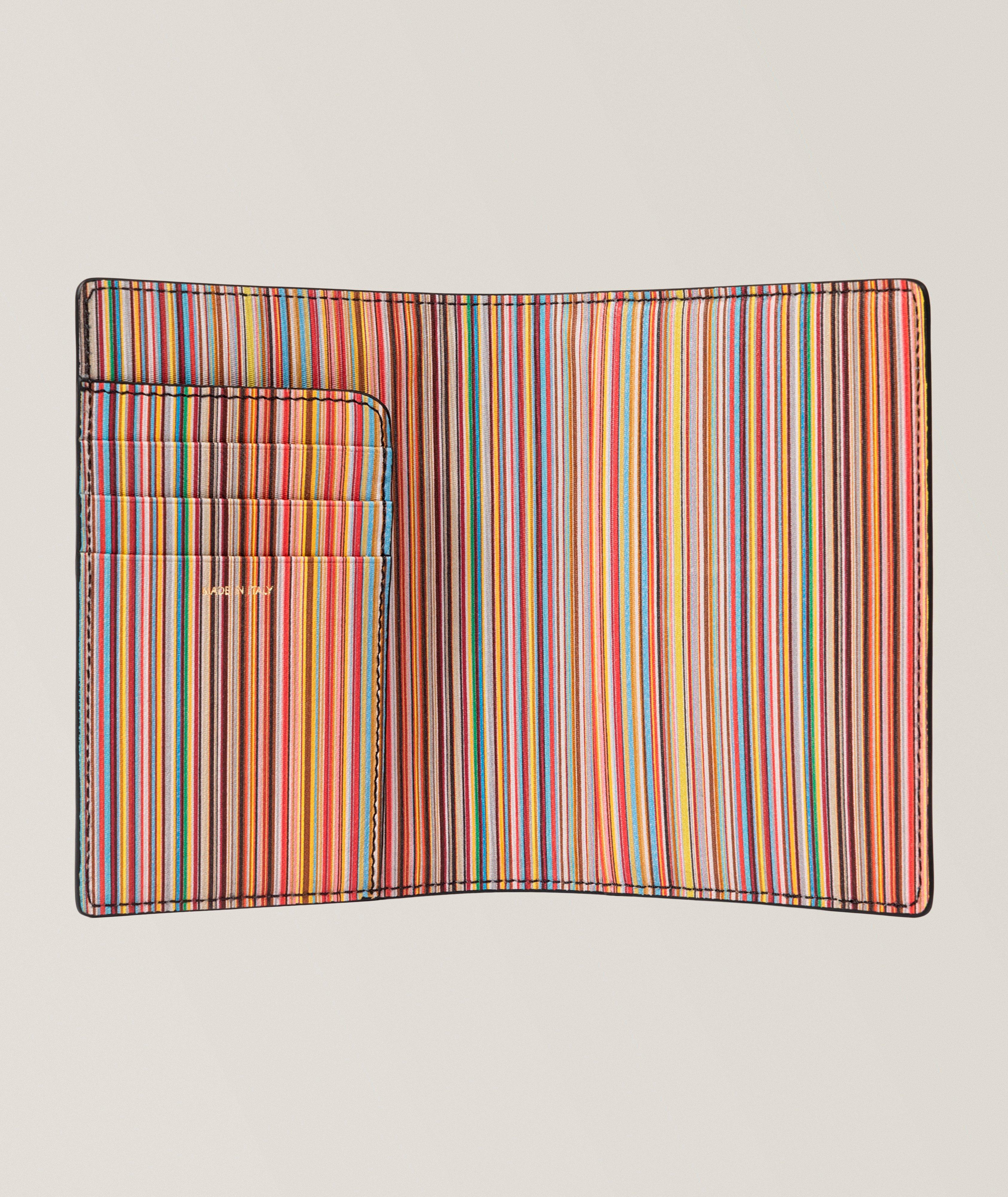 Signature Stripe Interior Leather Passport Cover image 1