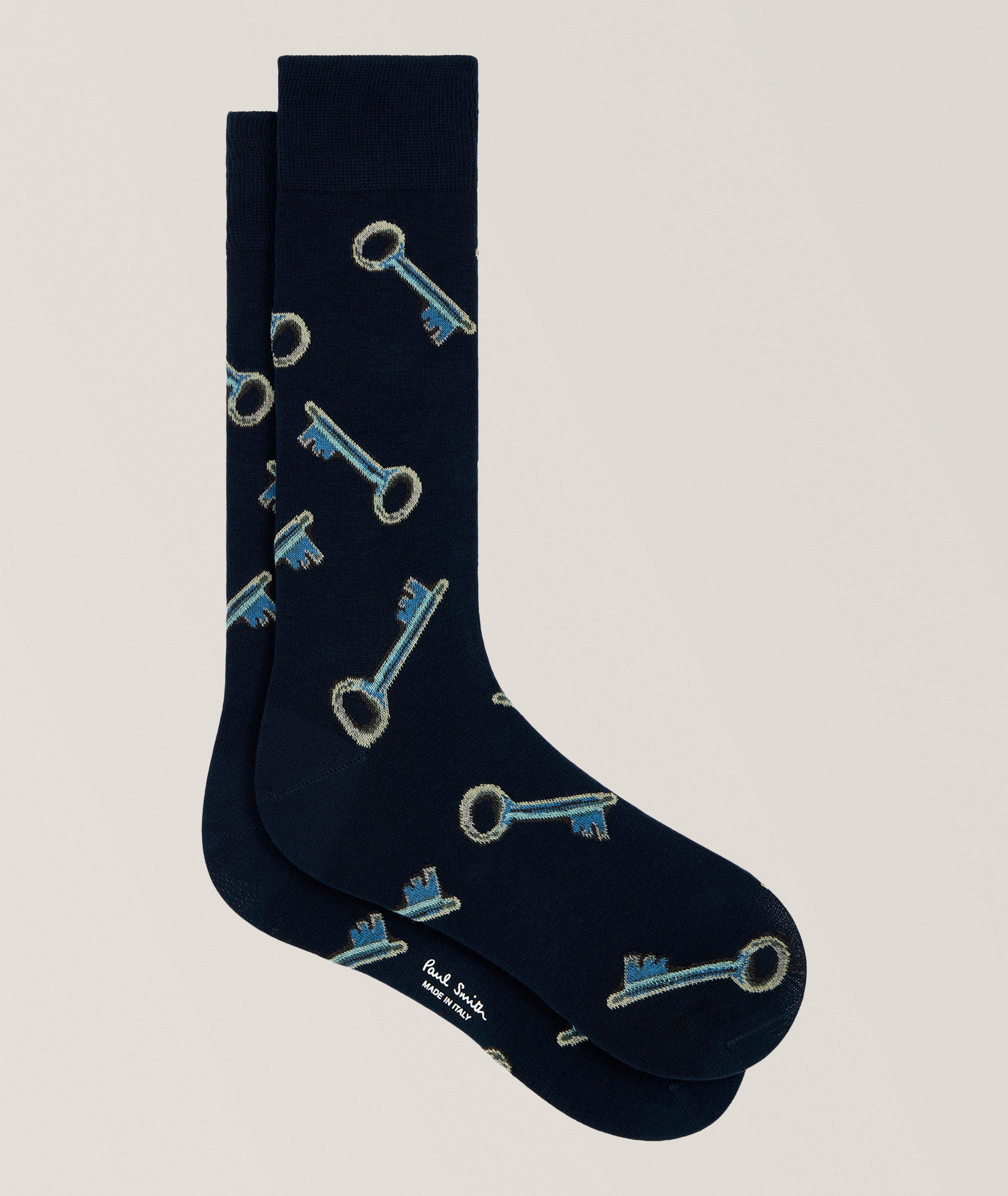 Paul Smith Keys Stretch-Cotton Socks