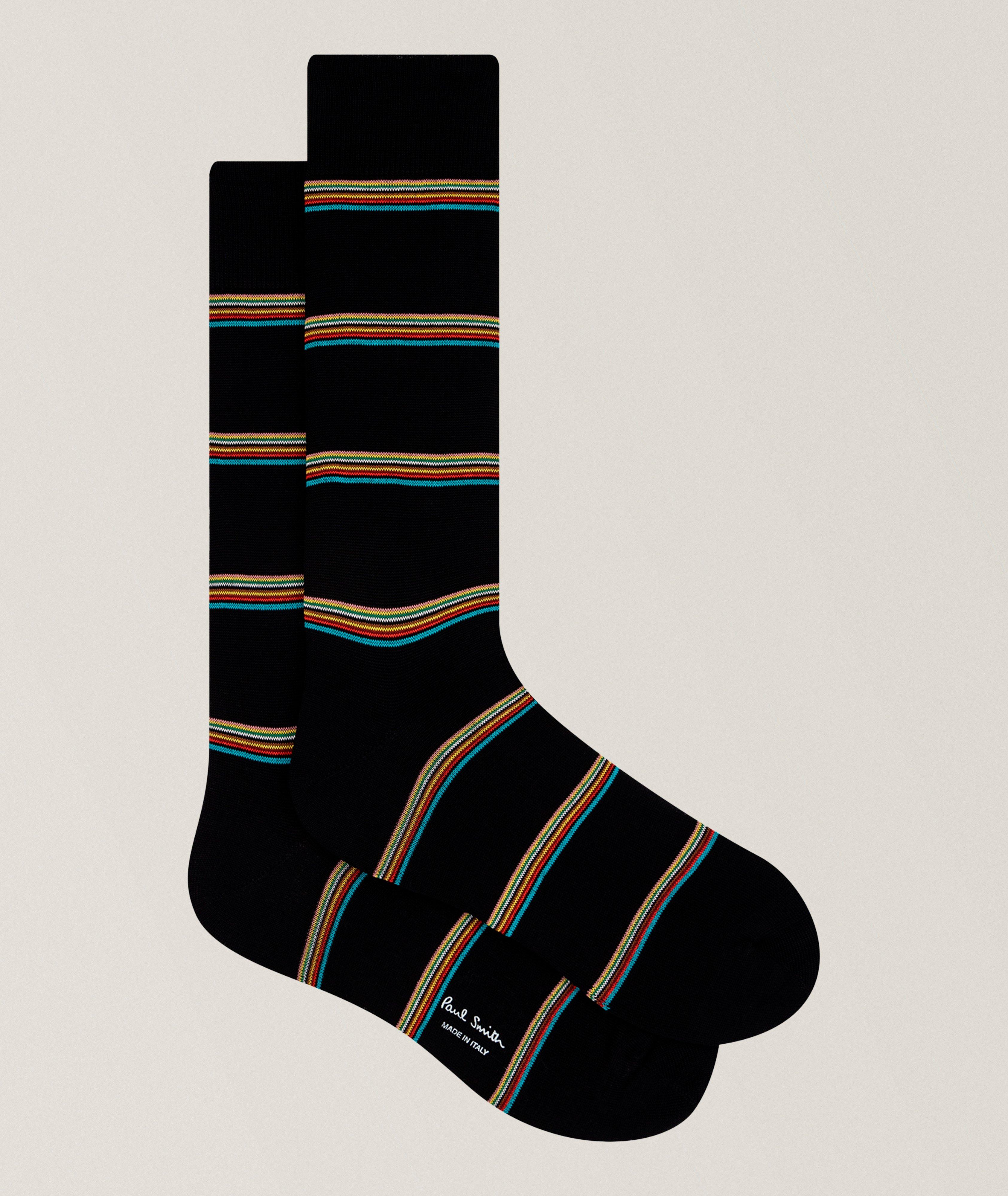 Paul Smith Signature Stripes Block-Print Socks 