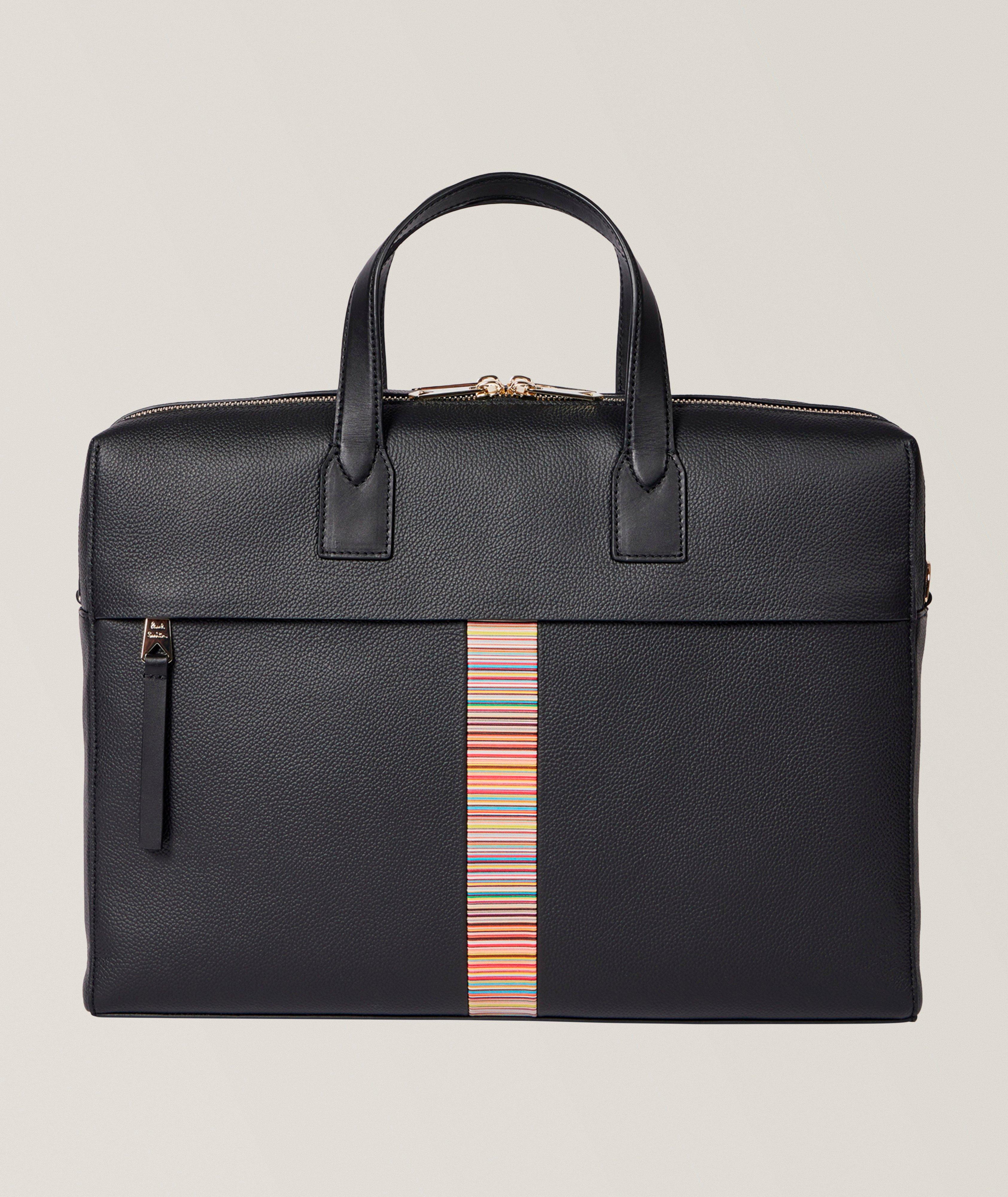 Paul Smith Leather Stripe Trim Double-Zip Folio