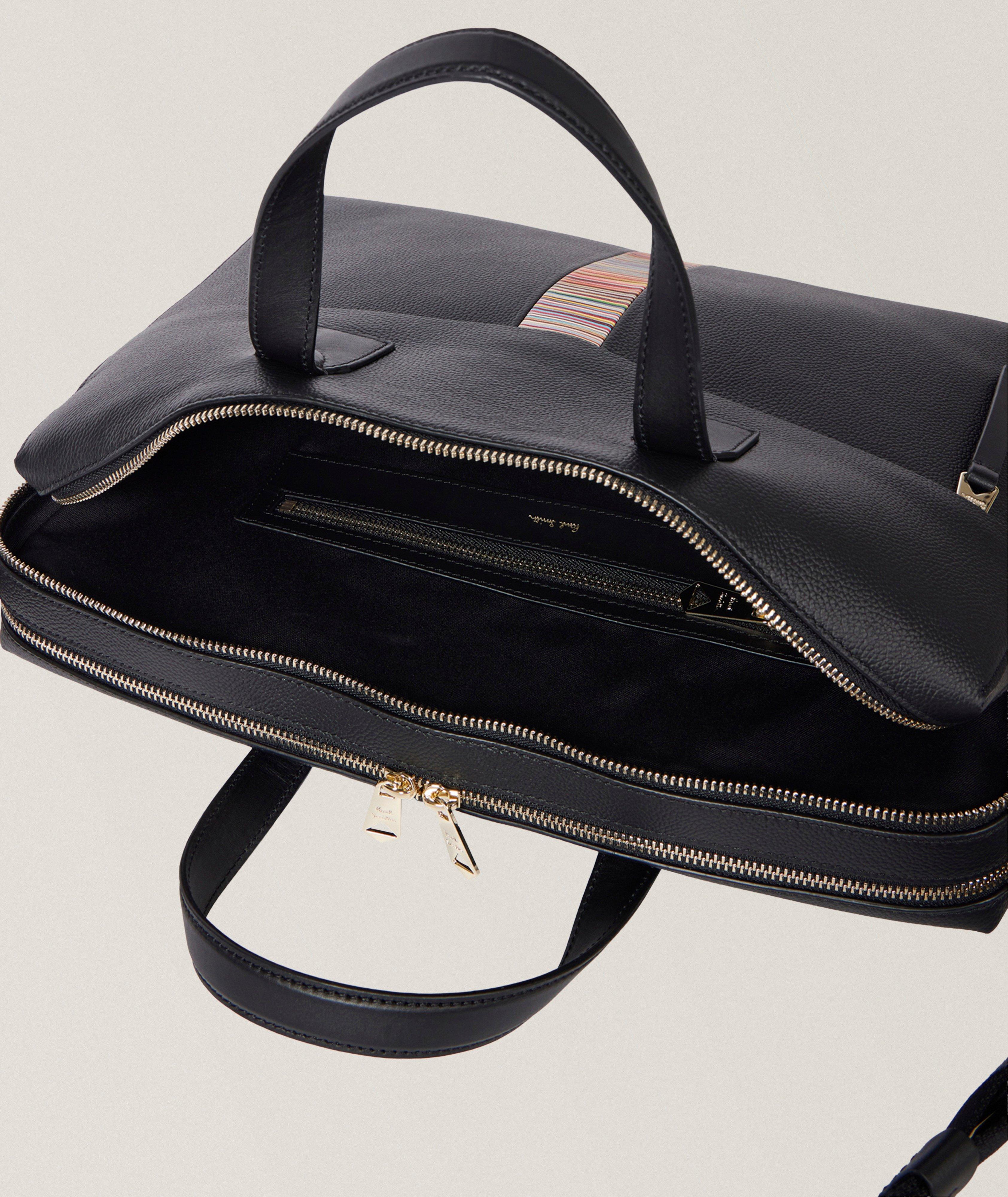 Paul smith×DELFINO ダークグレーヘリンボーン織　Mサイズ Paul Smith Leather Stripe Trim Double-Zip Folio | Bags & Cases