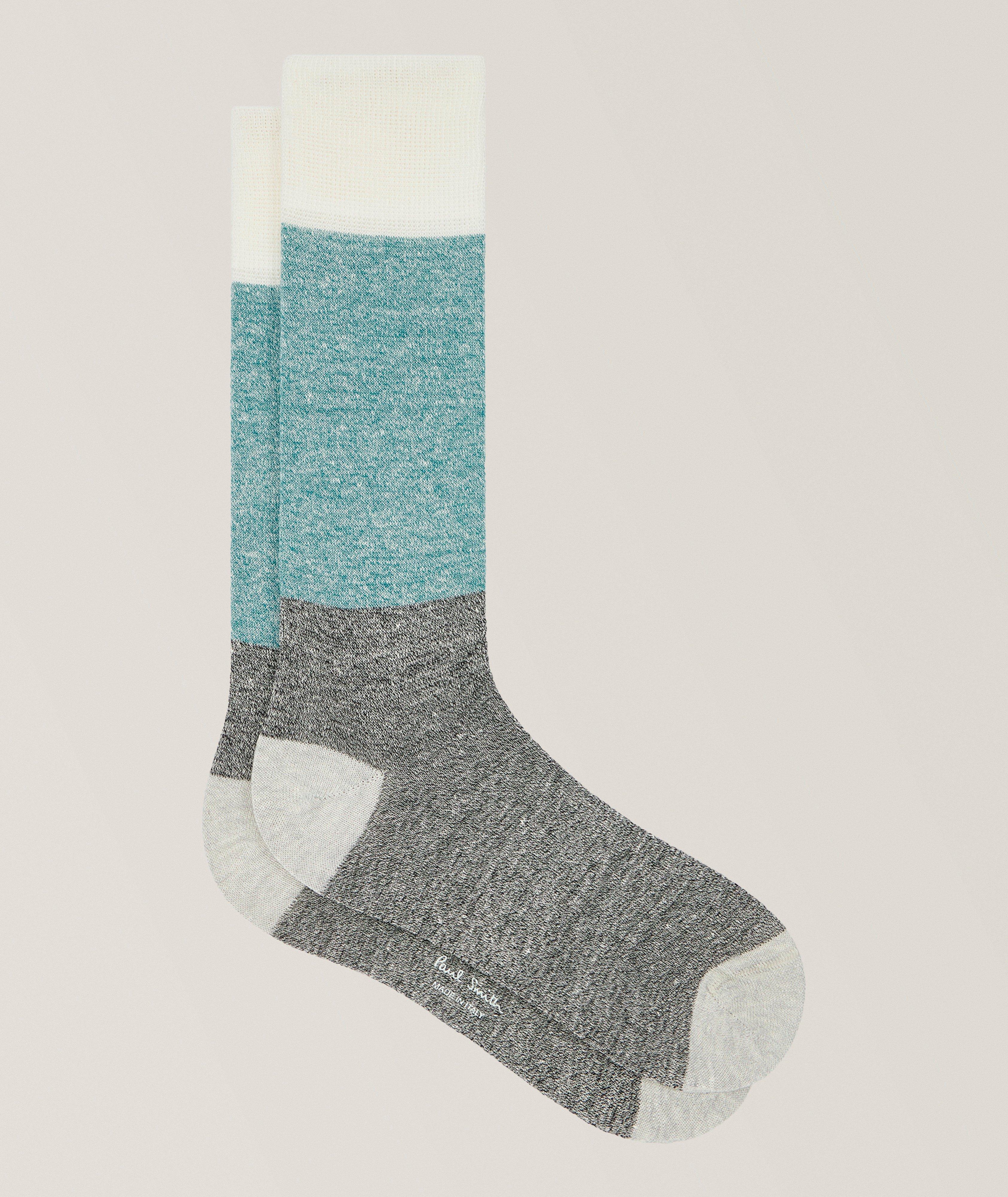 Paul Smith Colourblock Linen-Blend Socks