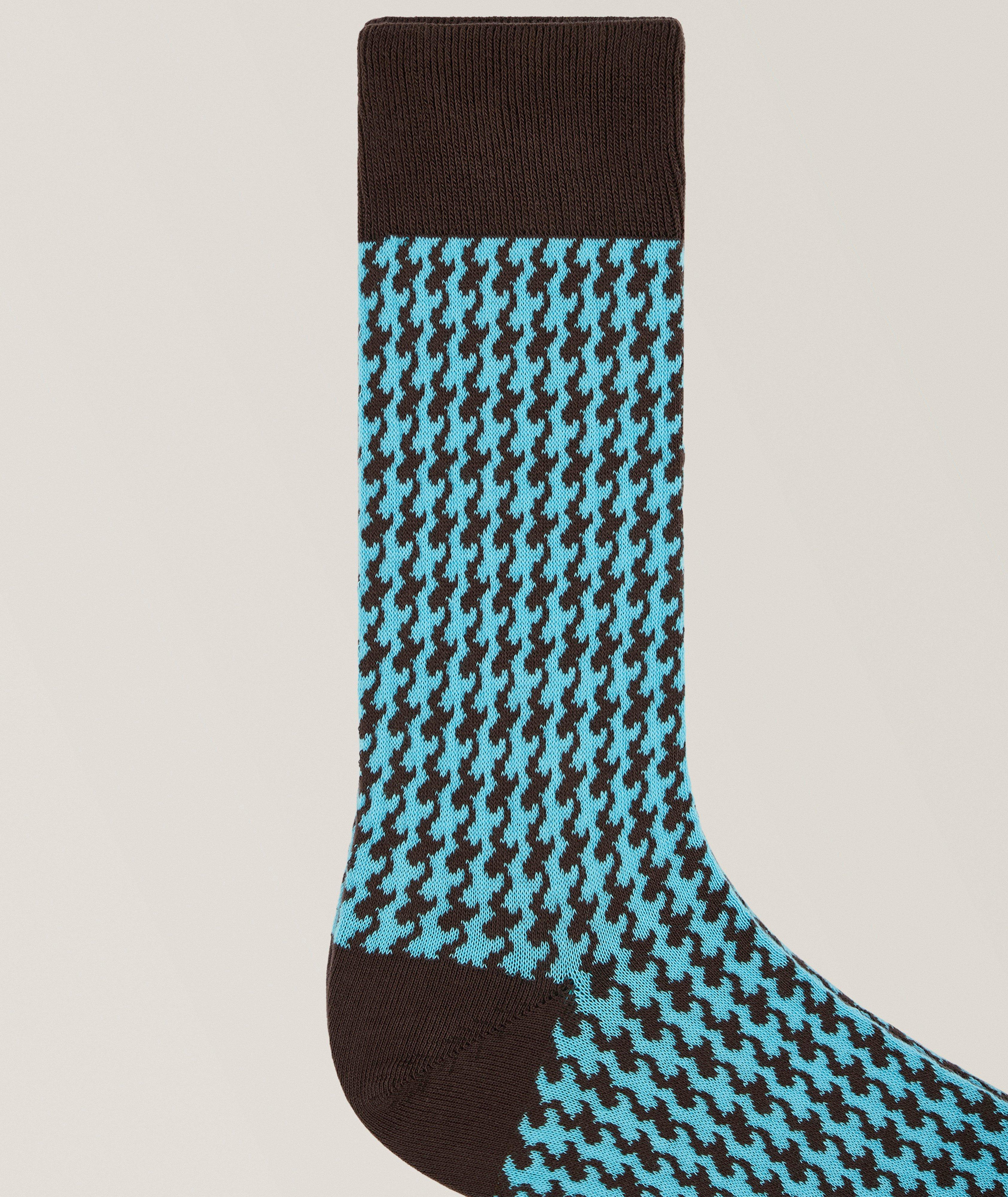 Houndstooth Stretch-Cotton Socks image 2