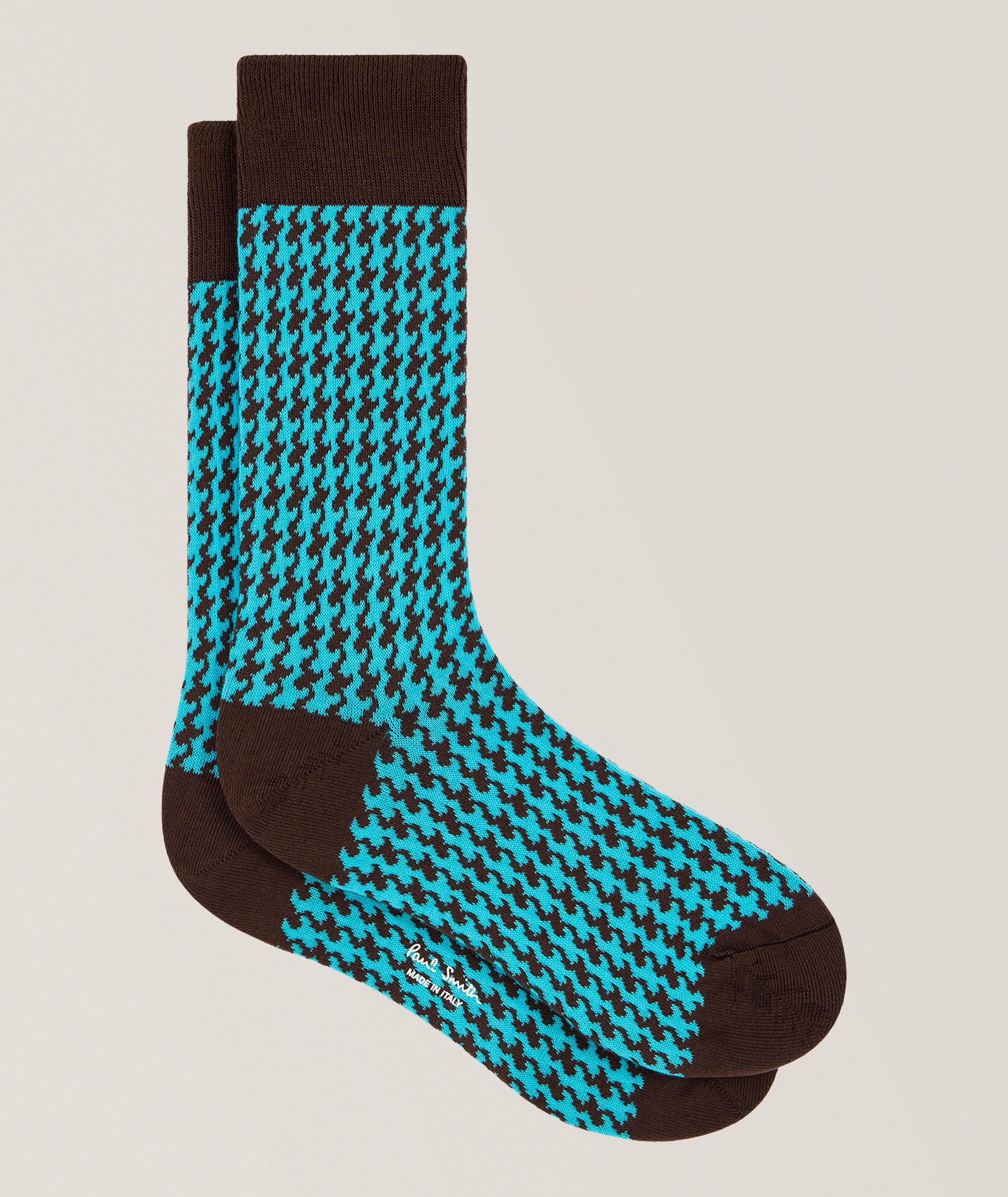 Houndstooth Stretch-Cotton Socks image 0