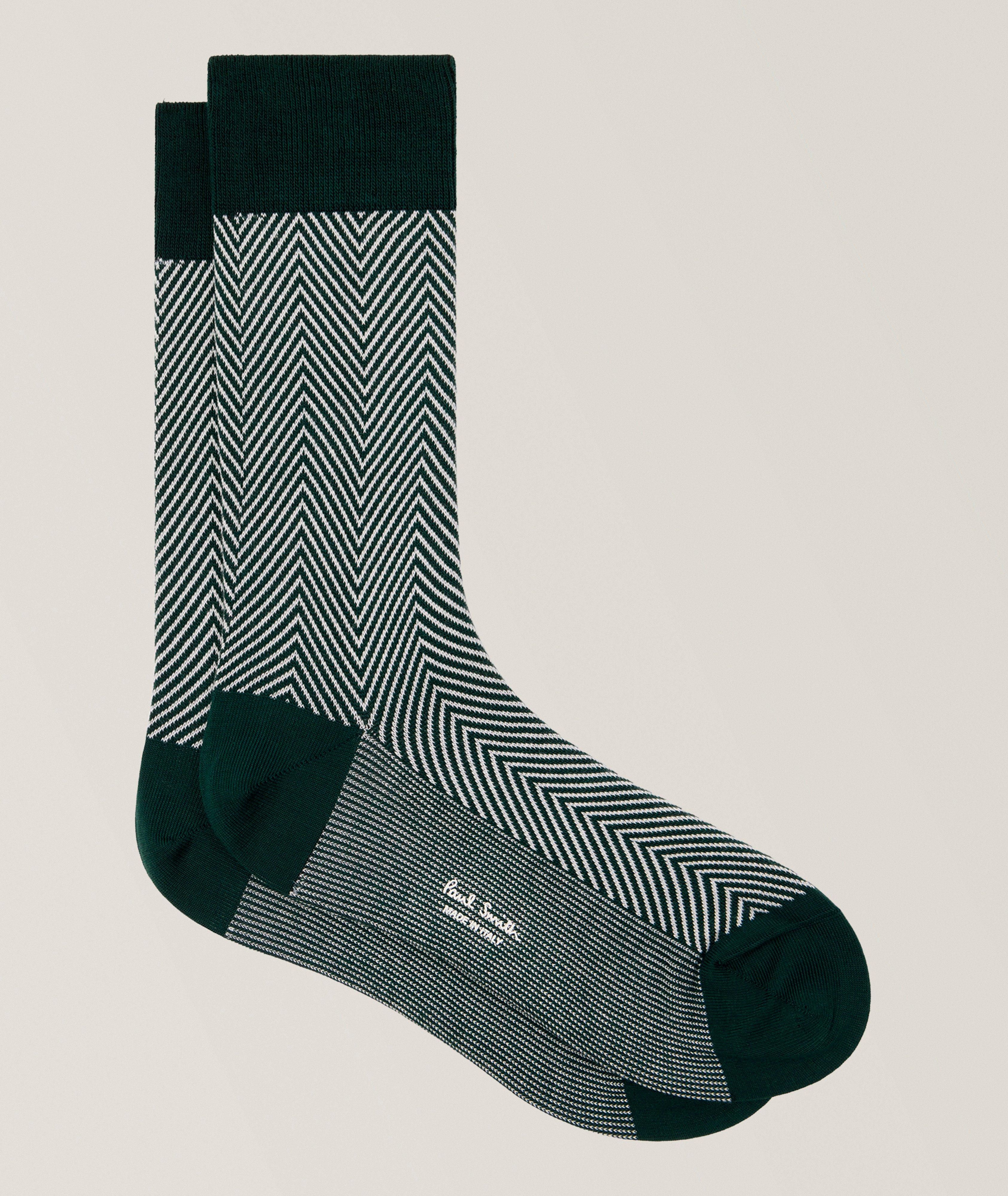 Herringbone Stretch-Cotton Socks image 0