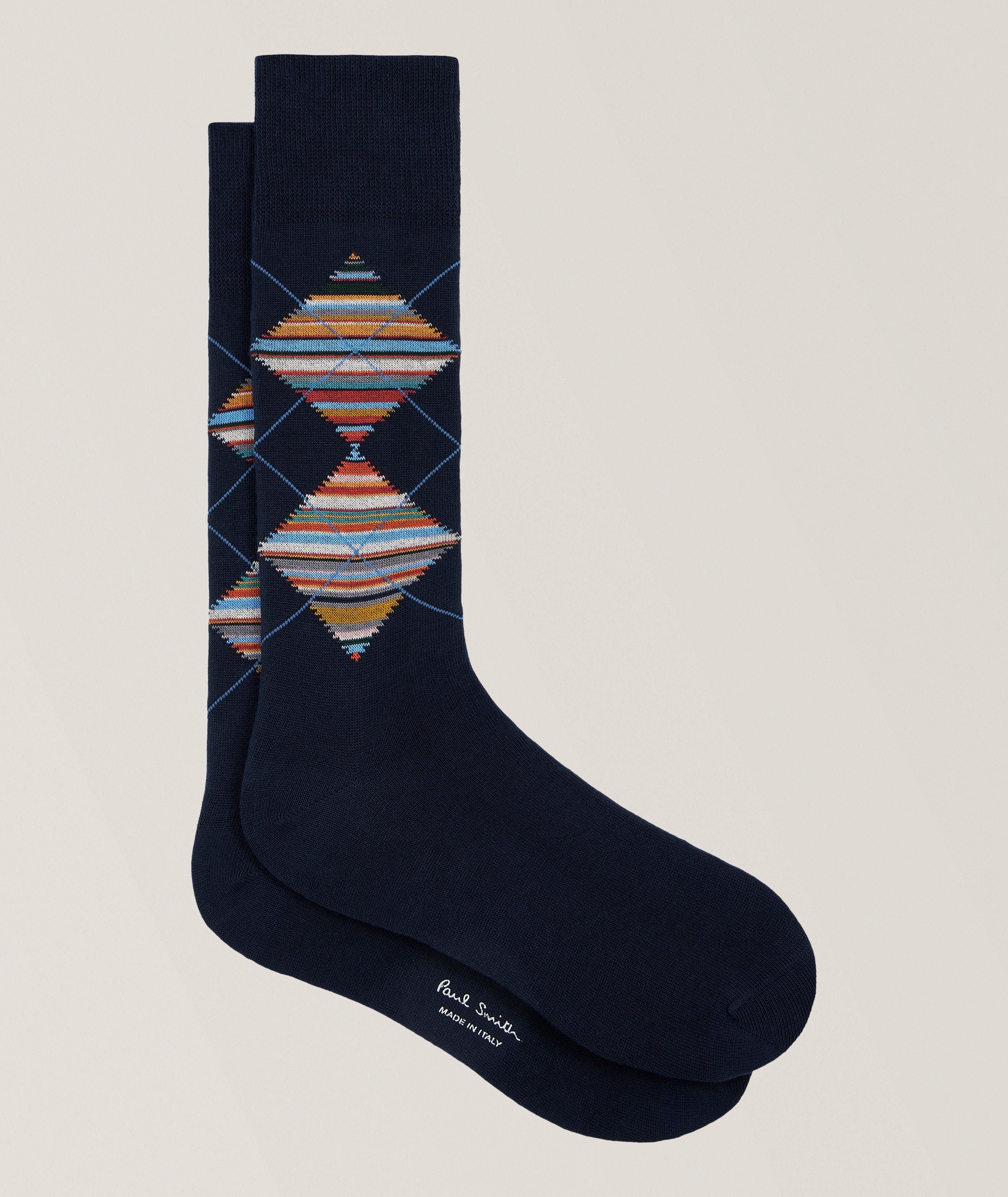 Paul Smith Argyle Stretch-Cotton Socks
