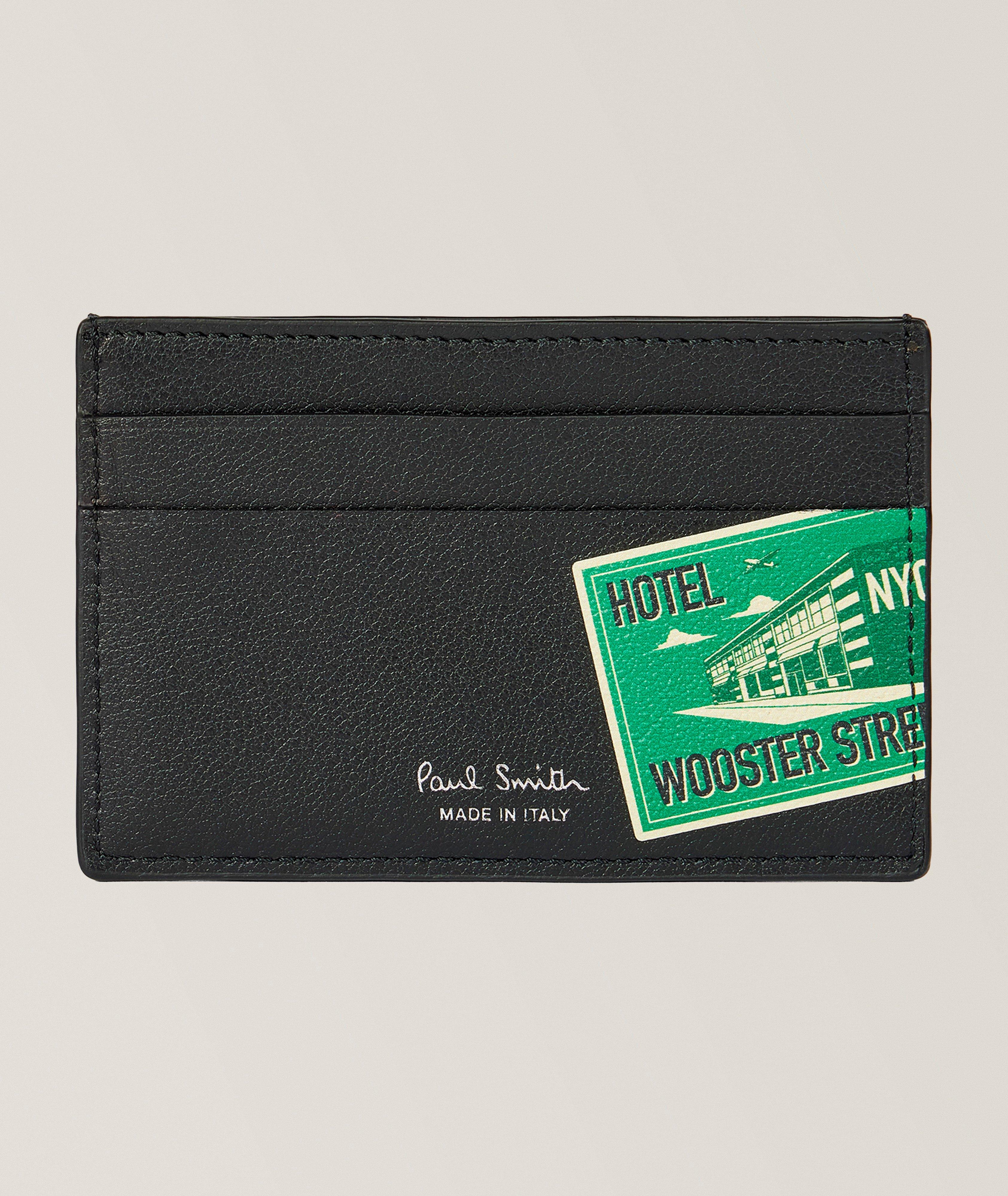 Paul Smith Hotel Stickers Leather Cardholder 
