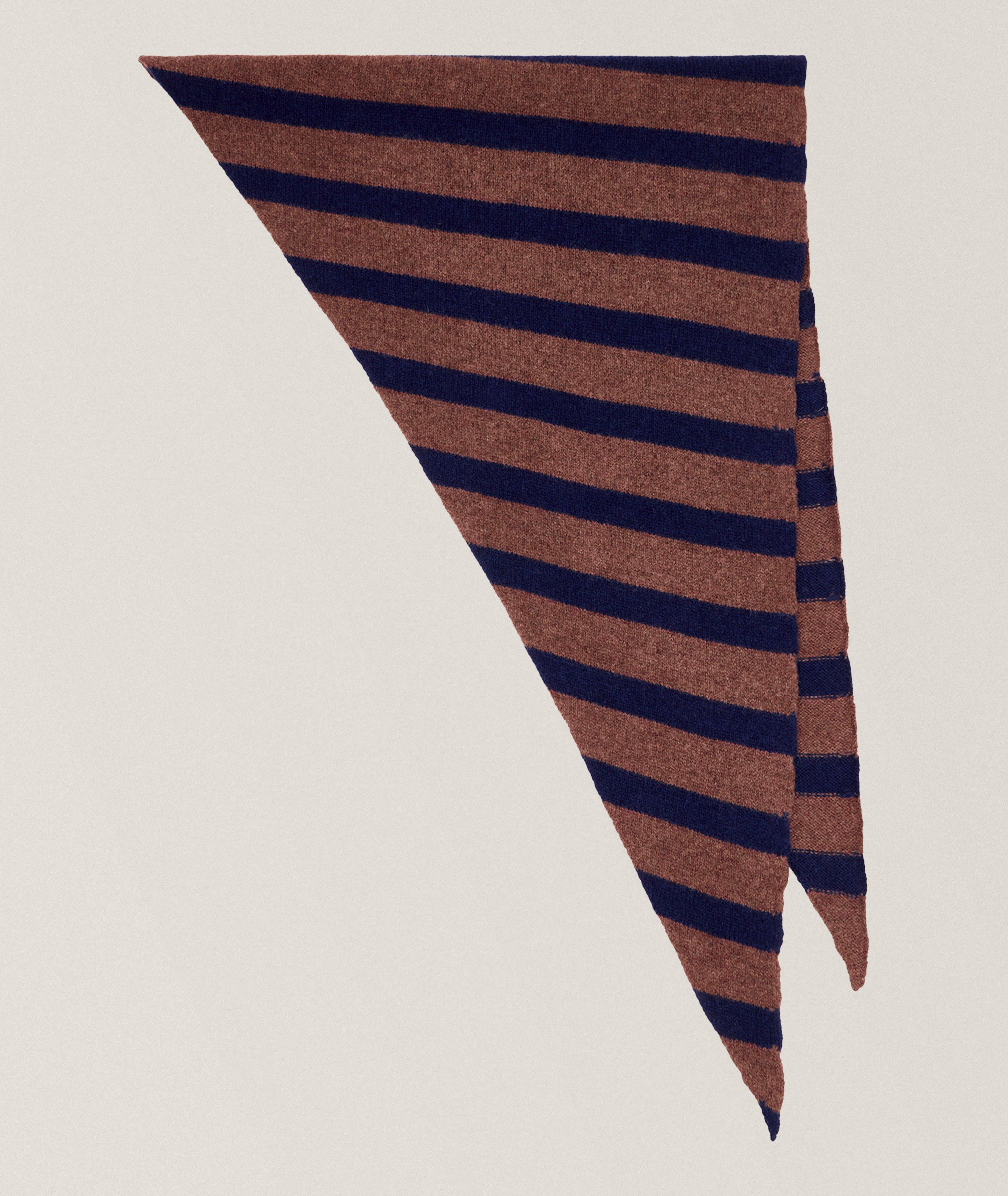 Striped Lambswool Neckerchief Scarf image 1