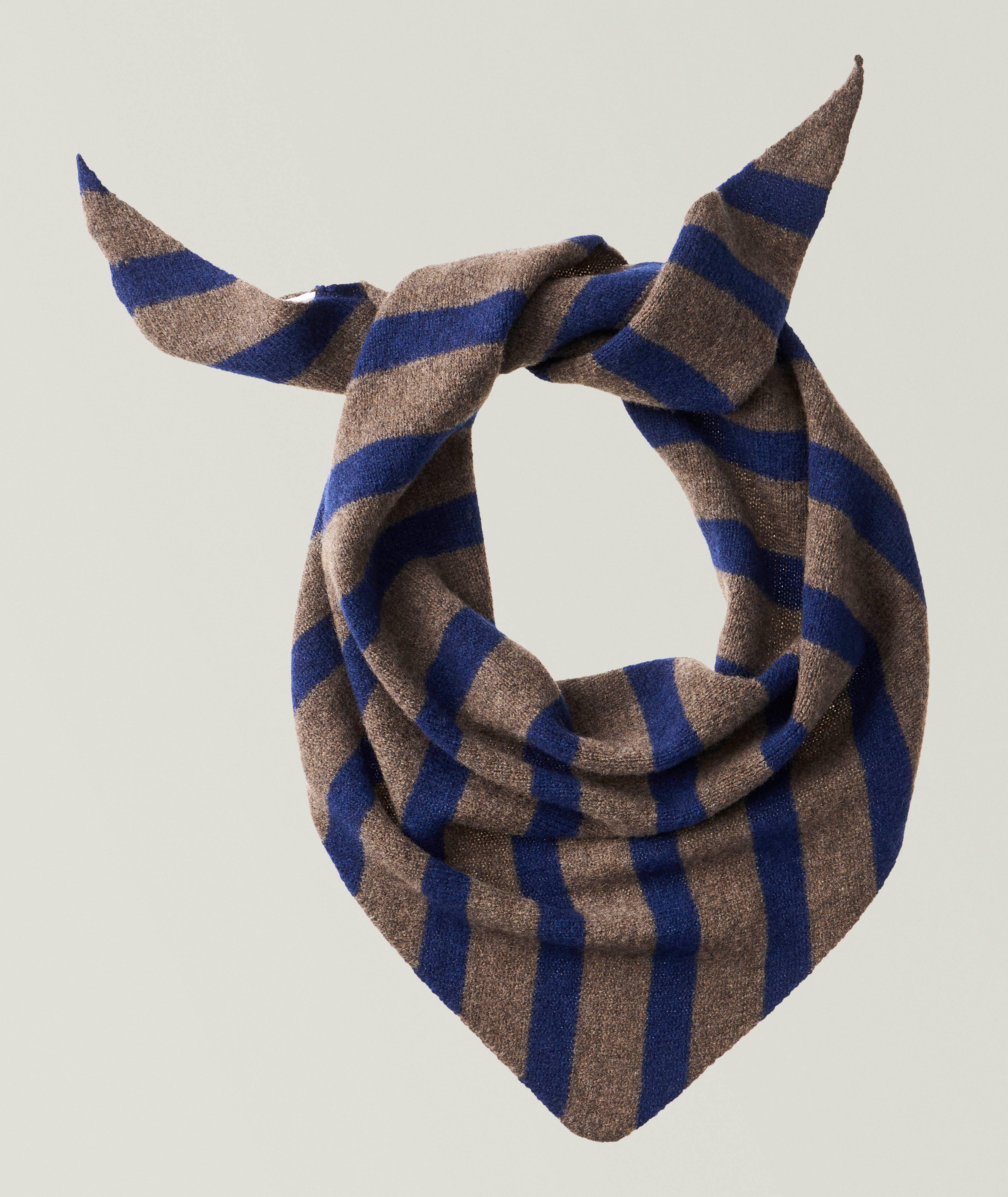 Striped Lambswool Neckerchief Scarf image 0