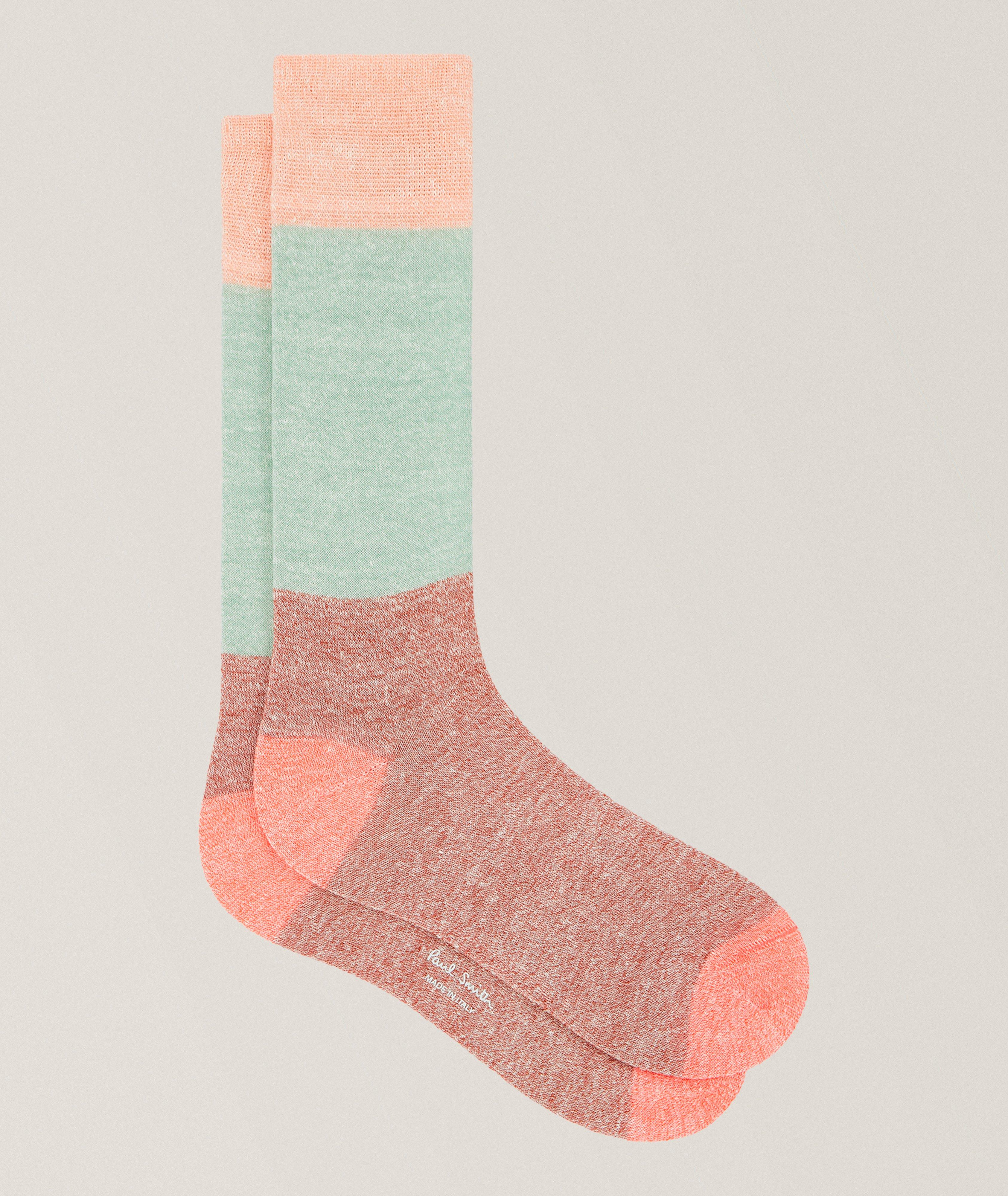 Paul Smith Colourblock Linen-Blend Socks