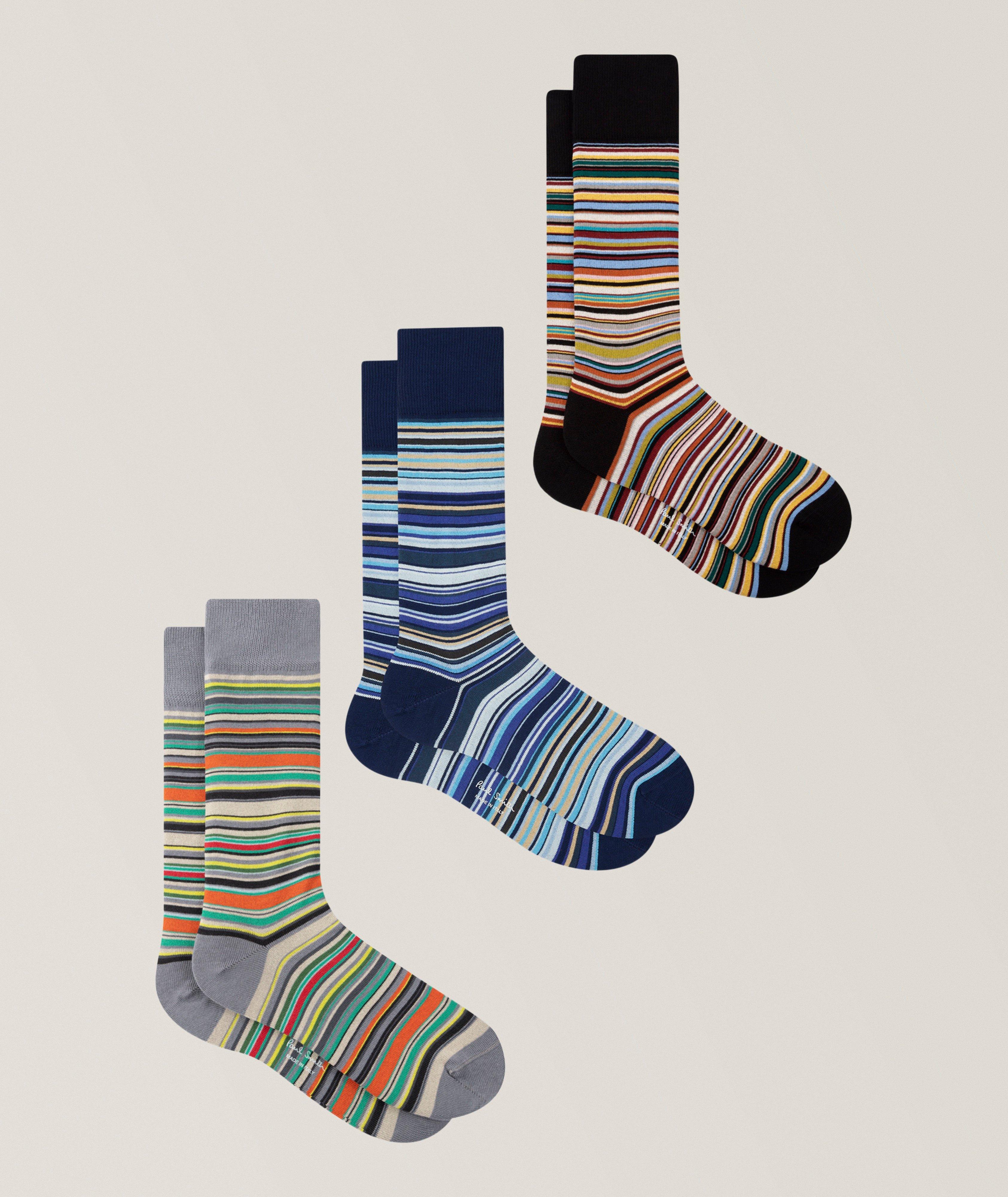 Paul Smith Signature Stripe Socks 3-Pack Cracker Set