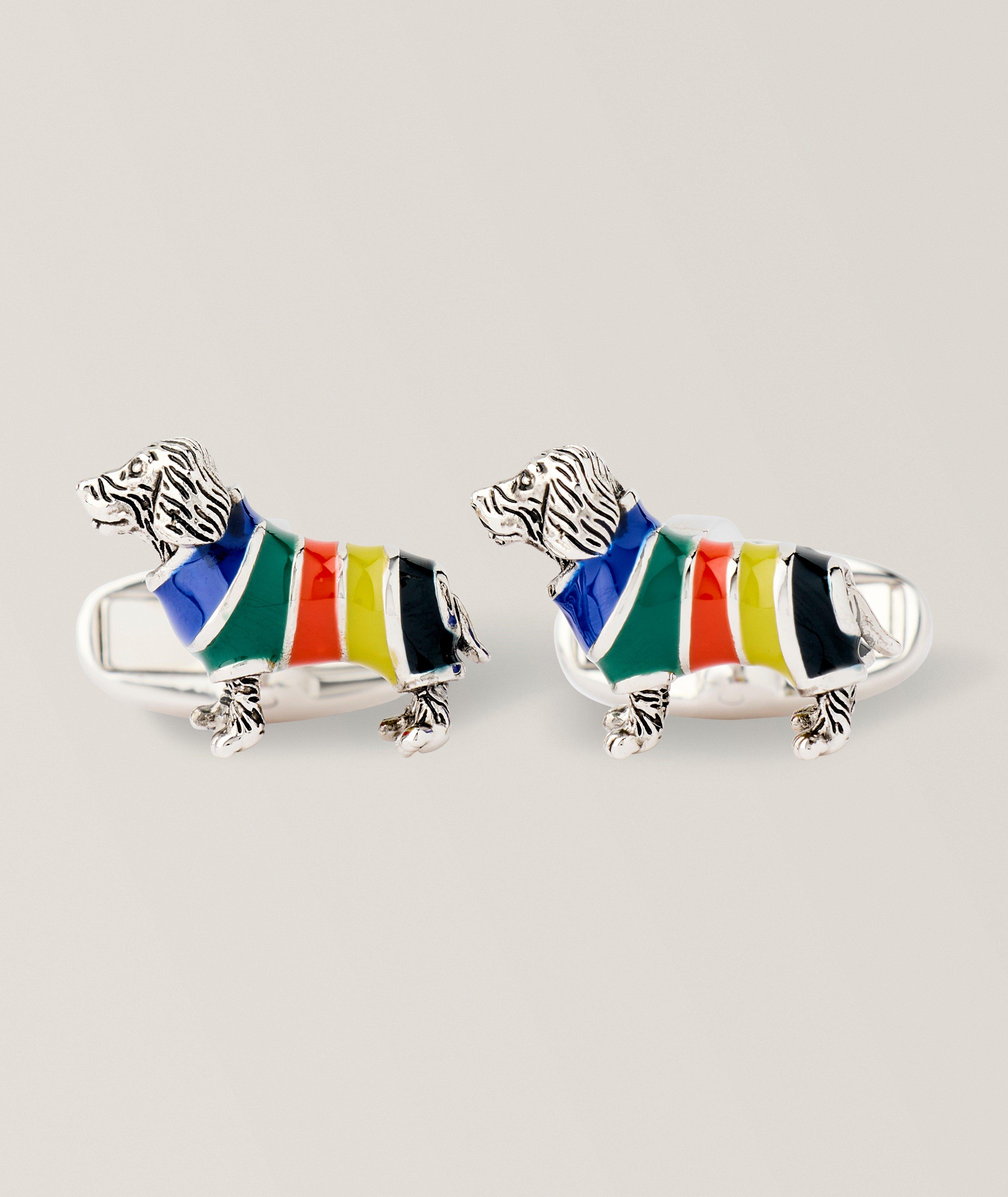 Paul Smith Signature Stripe Dog Cufflinks