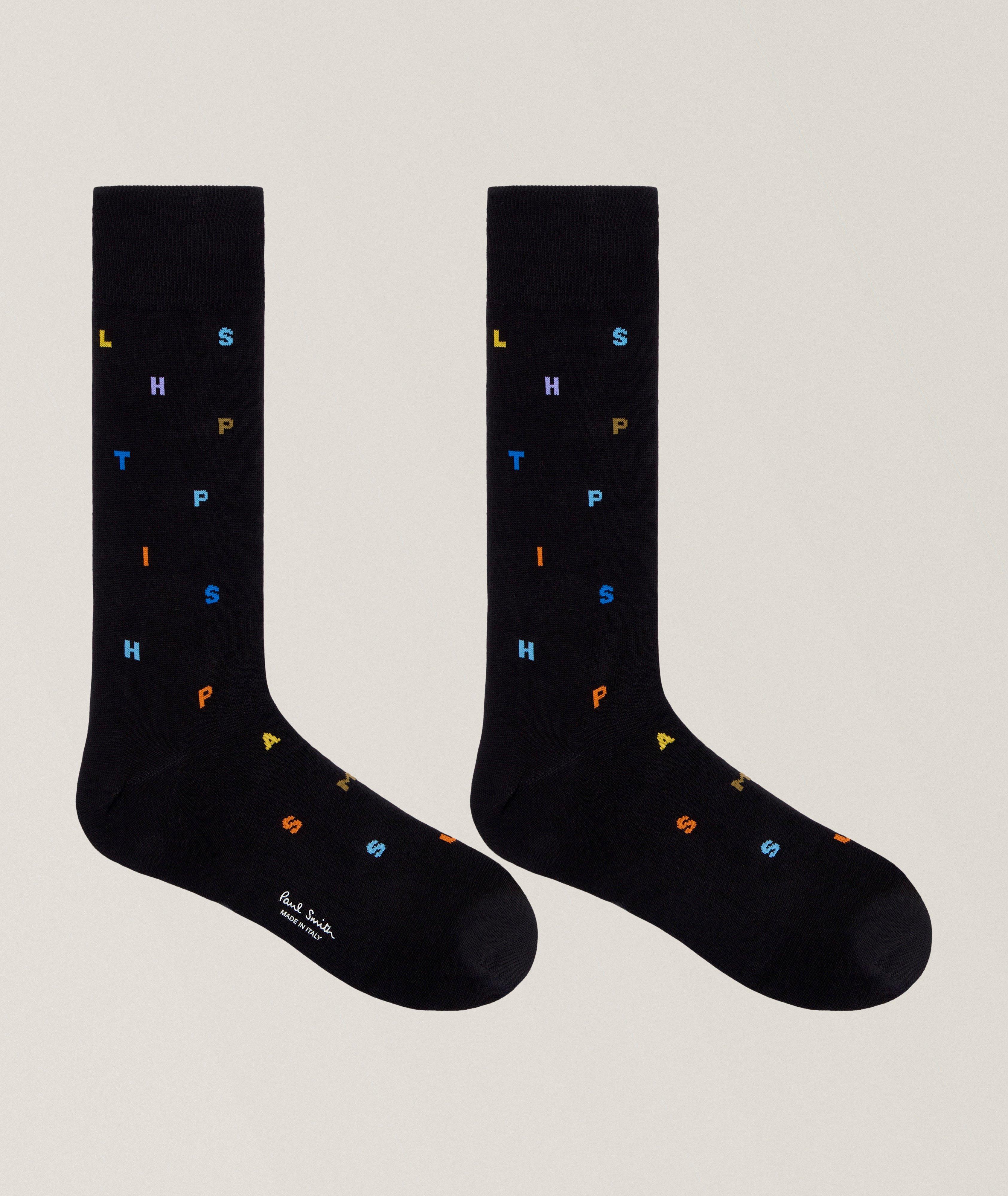 Keanu Stamp Stretch-Cotton Socks image 1