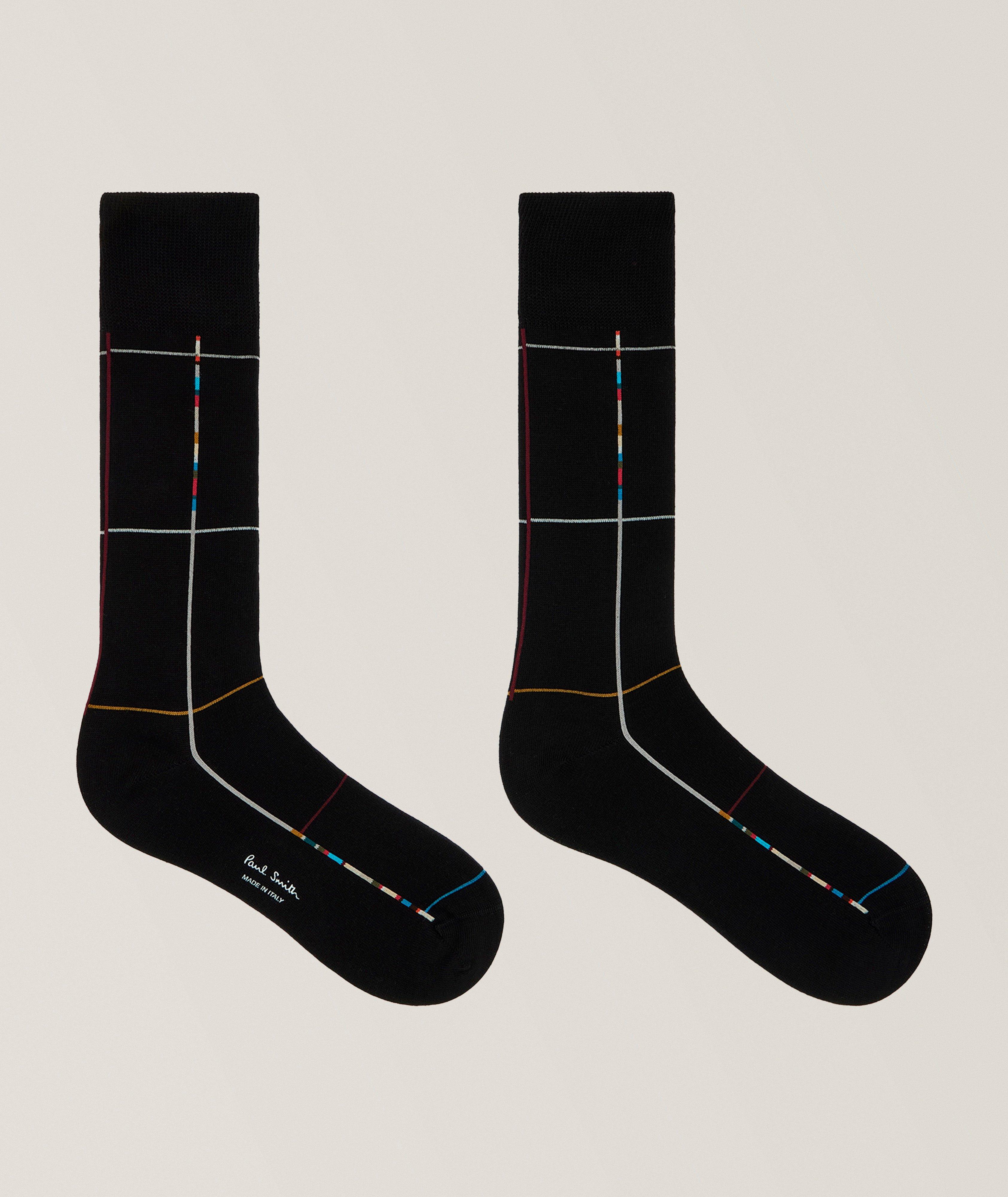 Signature Check Stretch-Cotton Socks image 1