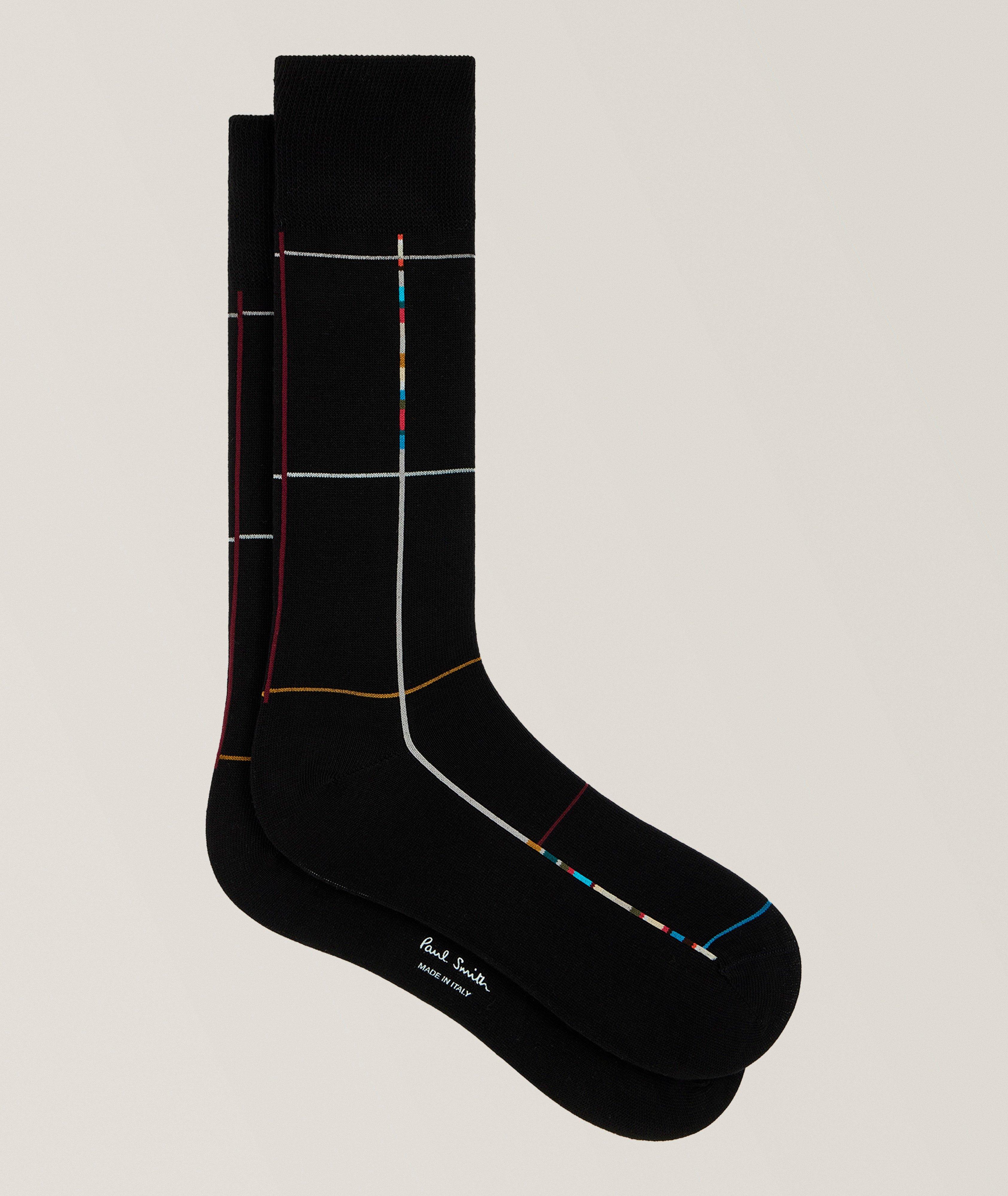 Signature Check Stretch-Cotton Socks image 0