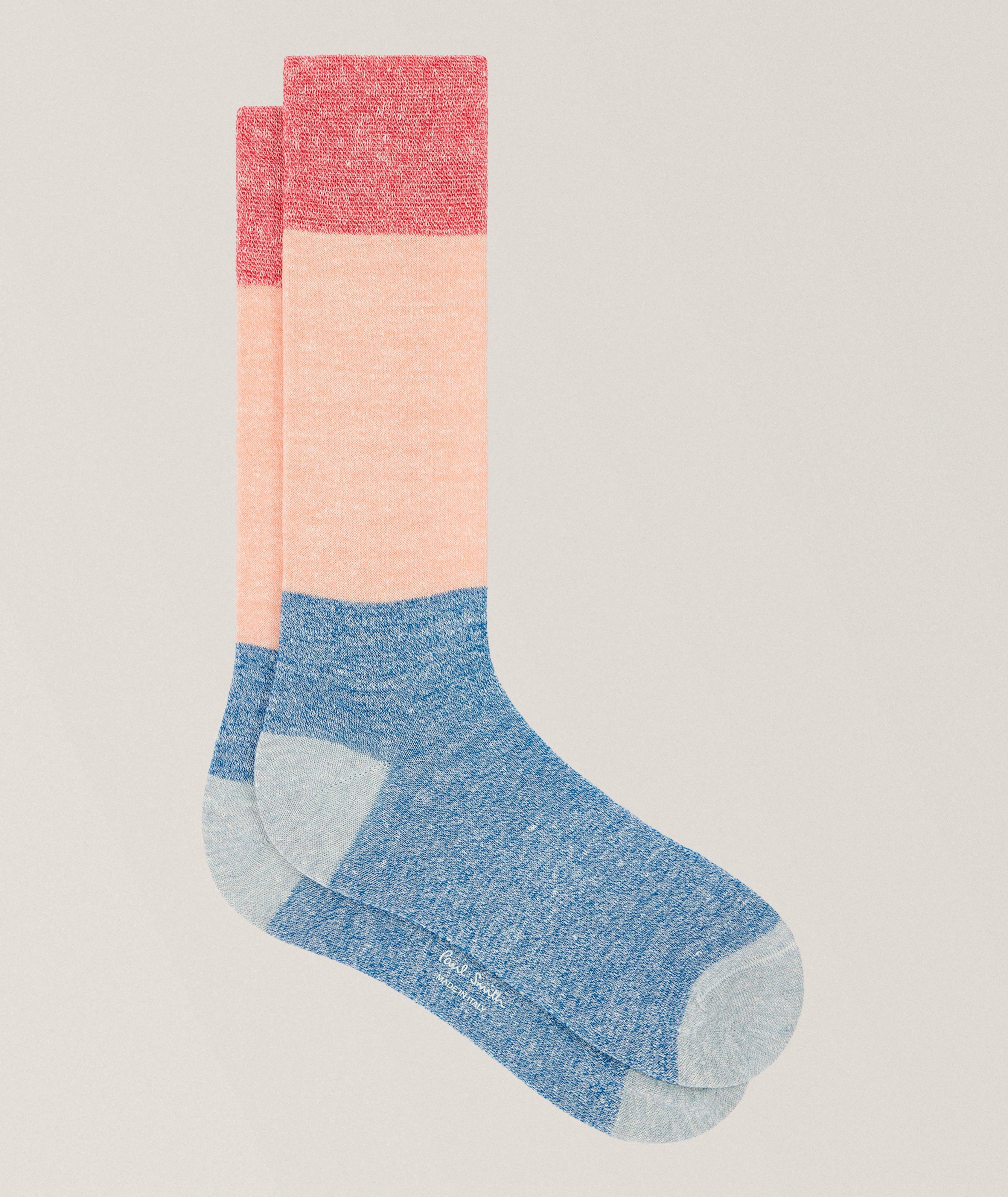 Paul Smith Colourblock Linen-Blend Socks