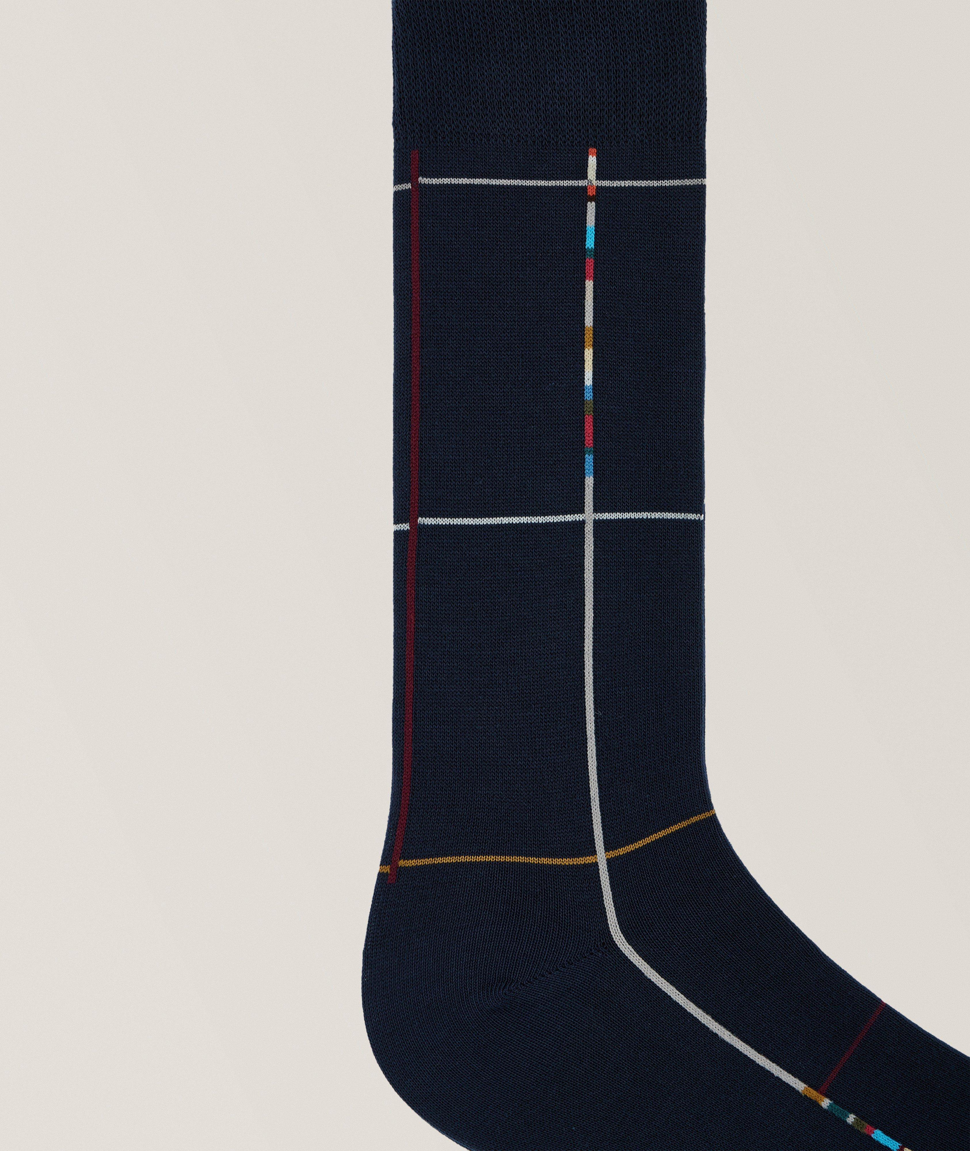 Signature Check Stretch-Cotton Socks image 2