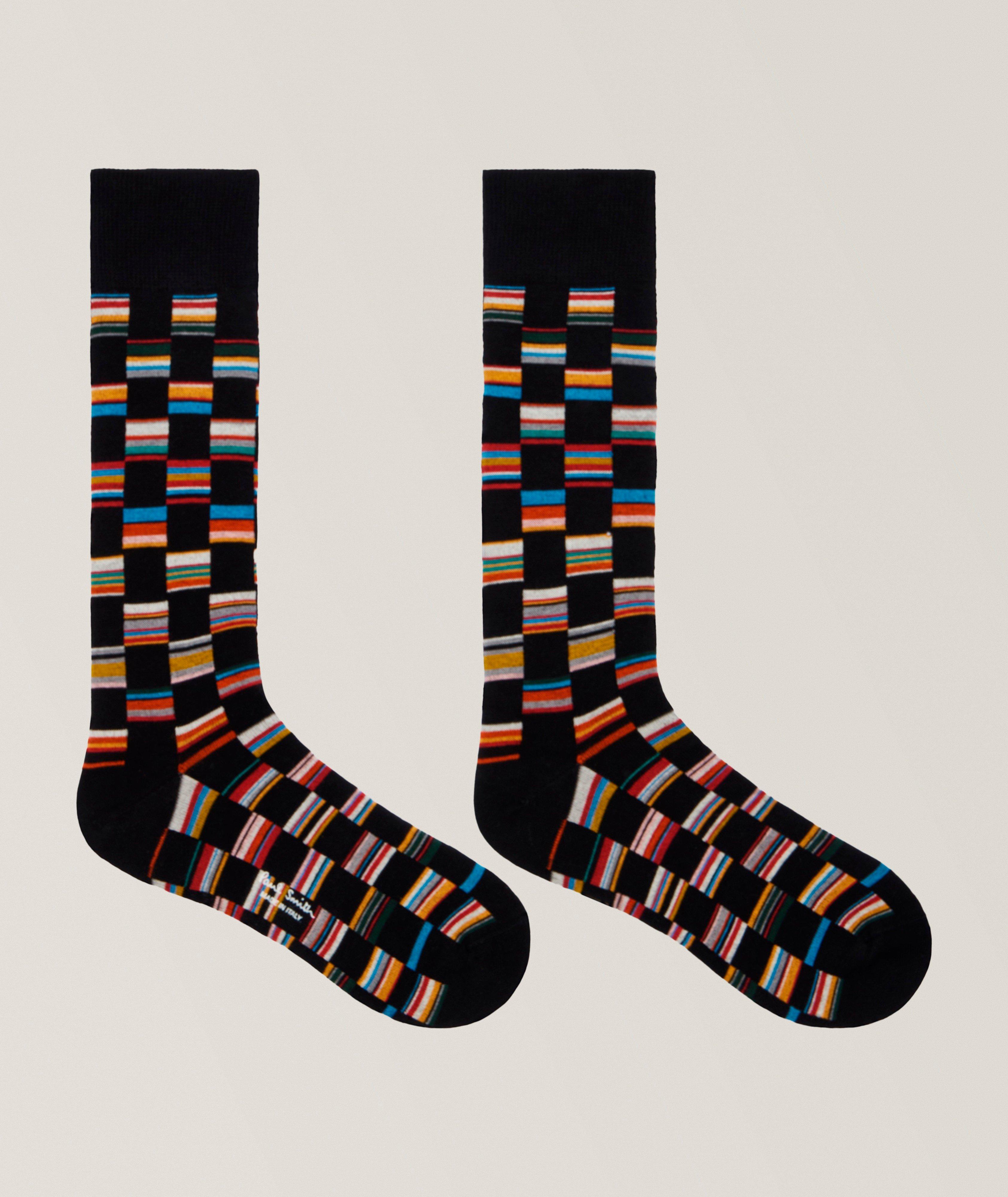 Laurel Signature Check Stretch-Cotton Socks image 1