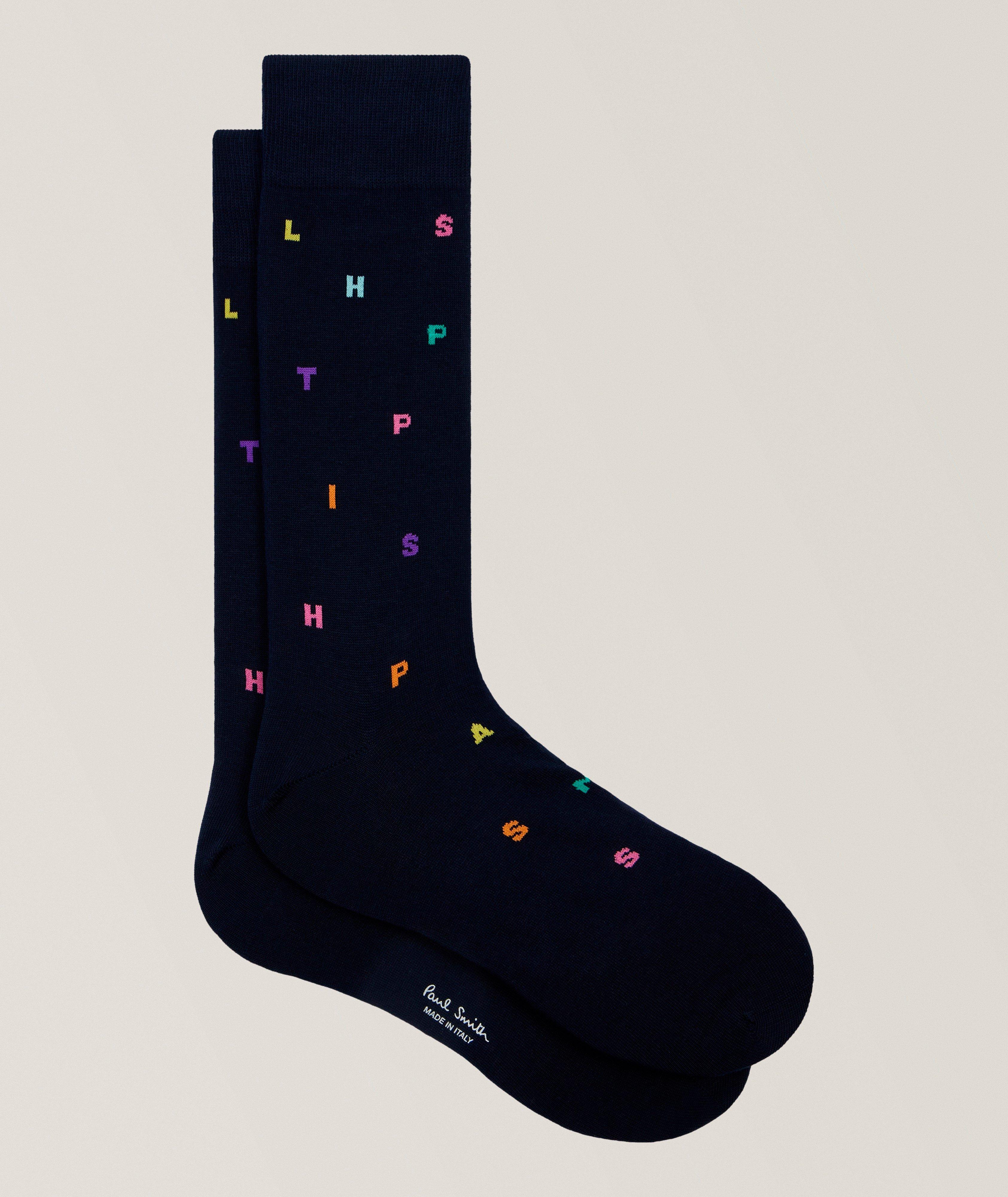 Paul Smith Keanu Stamp Stretch-Cotton Socks
