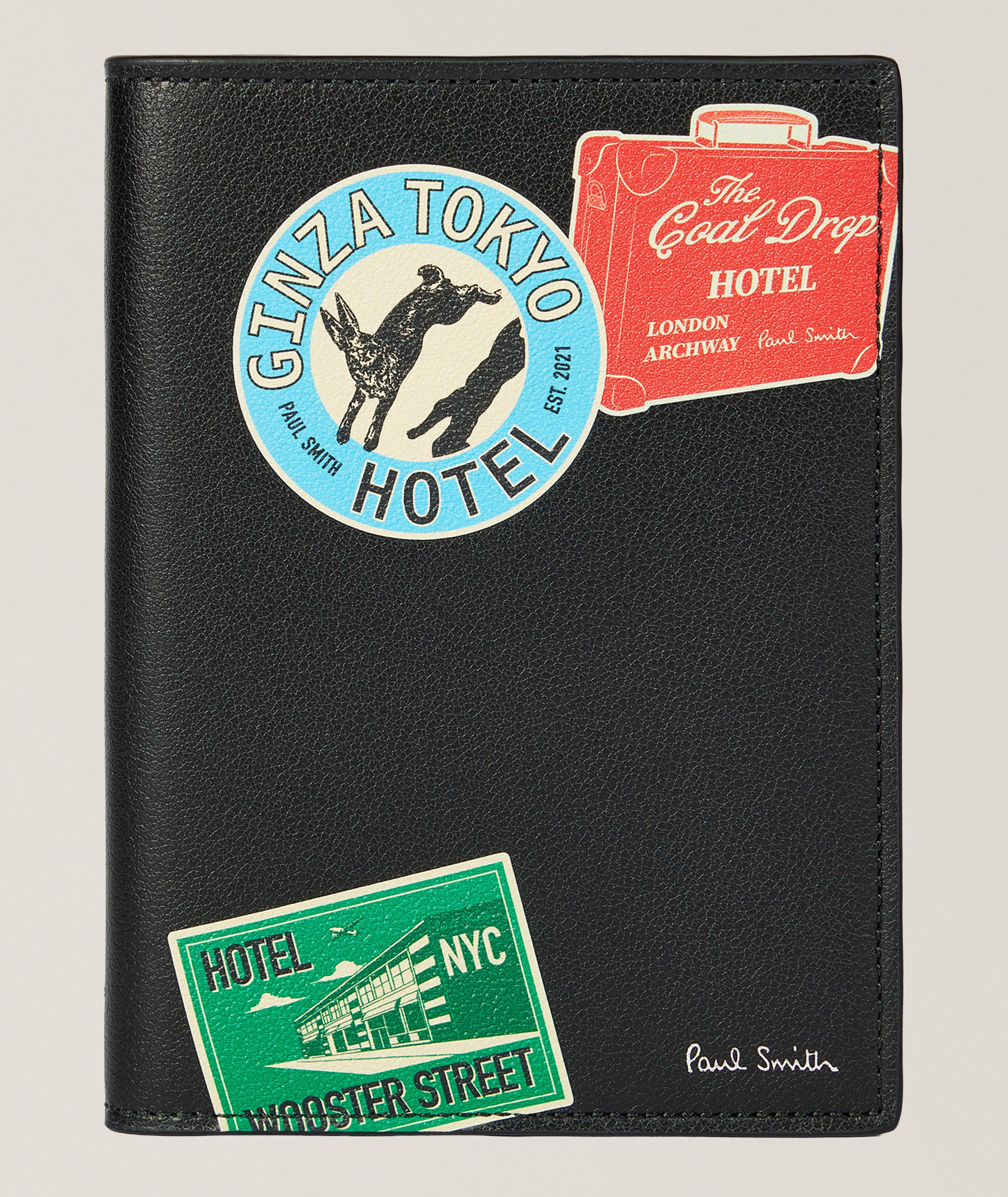 Paul Smith Hotel Stickers Leather Passport Cover