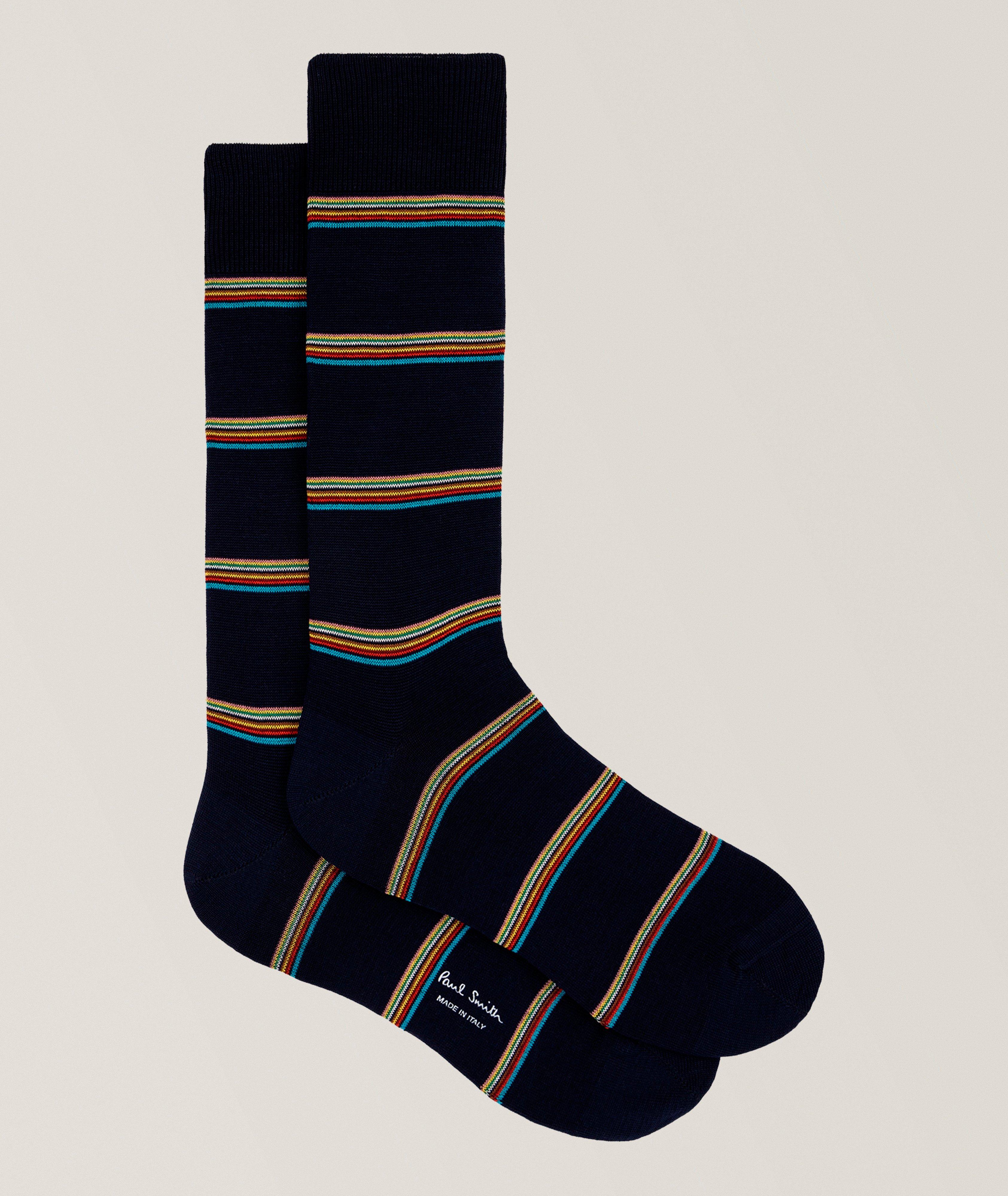 Paul Smith Signature Stripes Block-Print Socks 