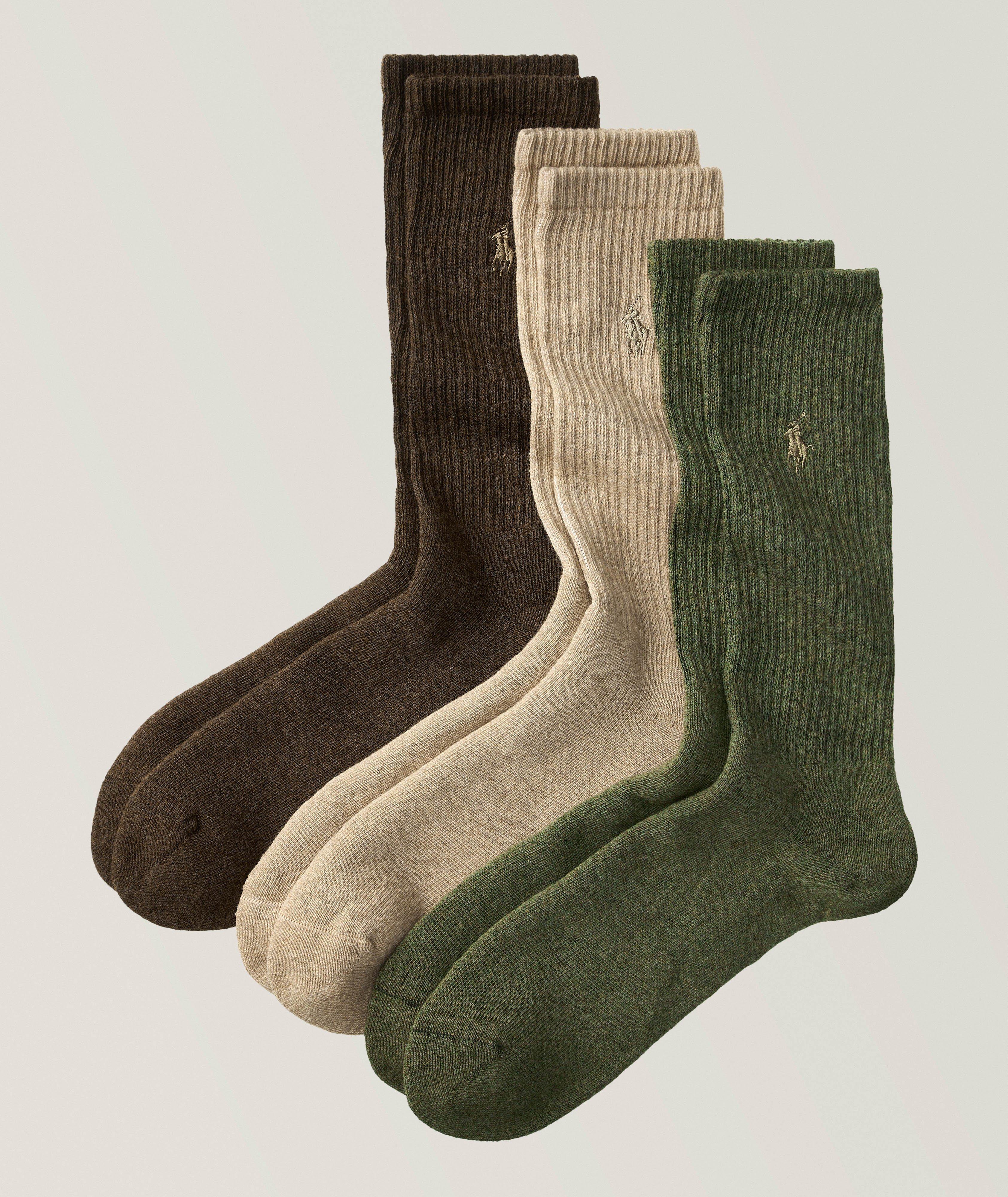 Polo Ralph Lauren Three-Pack Ribbed Crew Socks