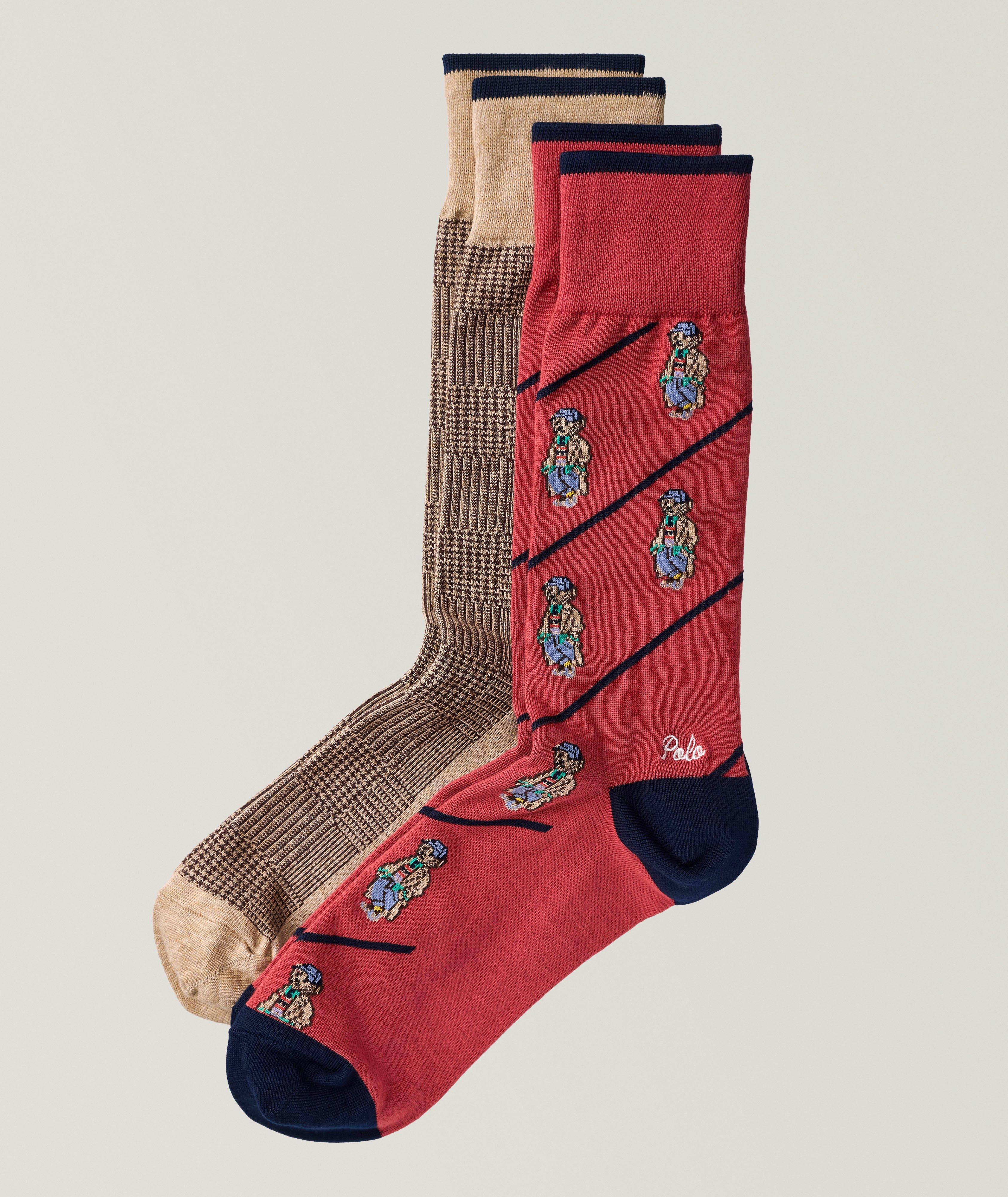 Polo Ralph Lauren 2-Pack Litchfield Mini Bear Socks
