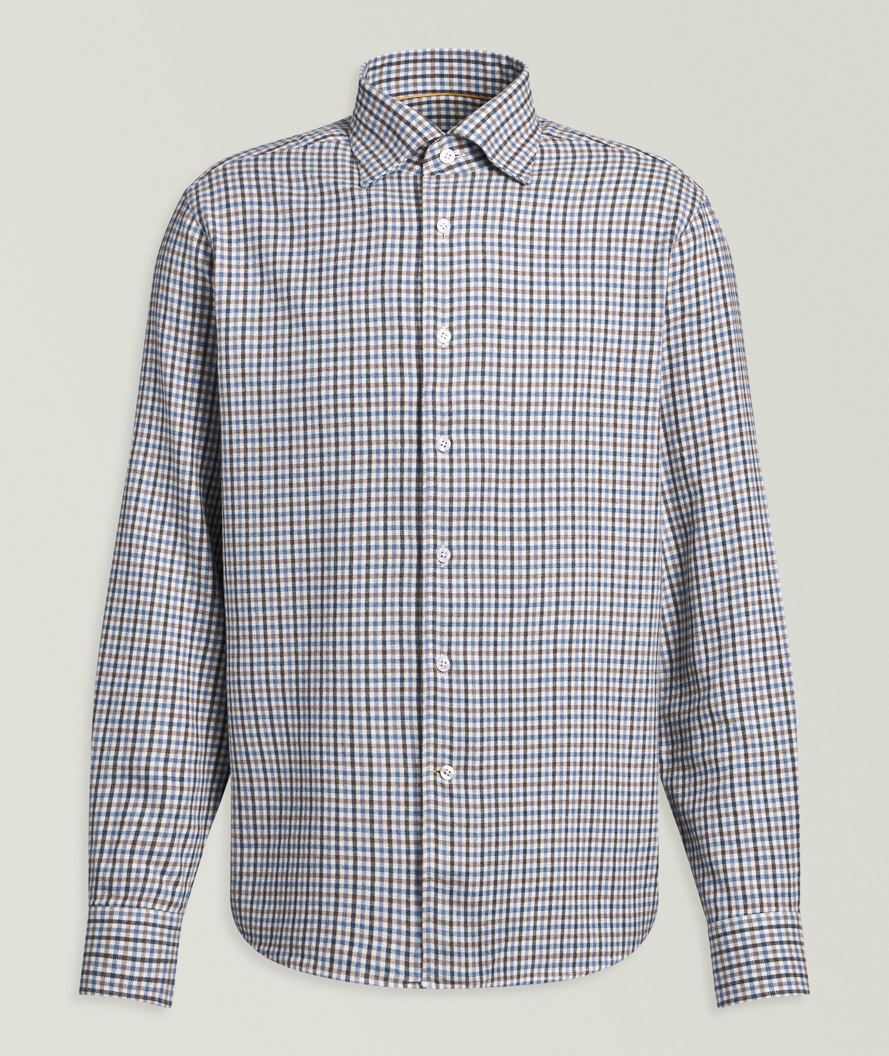 Robert Talbott Chemise quadrillée flanelle luxe Morgan