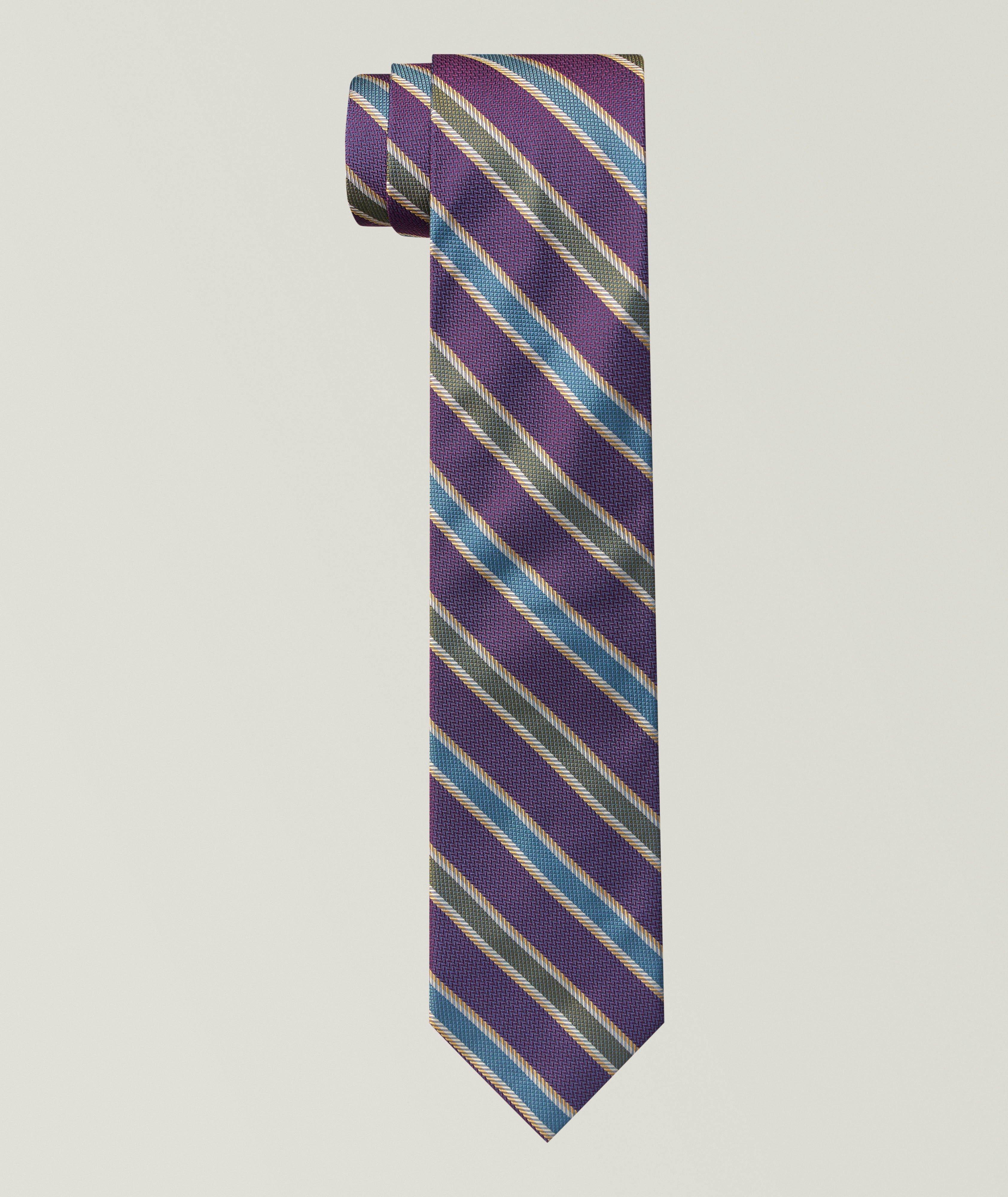 Robert Talbott Textured Diagonal Stripe Silk Tie 