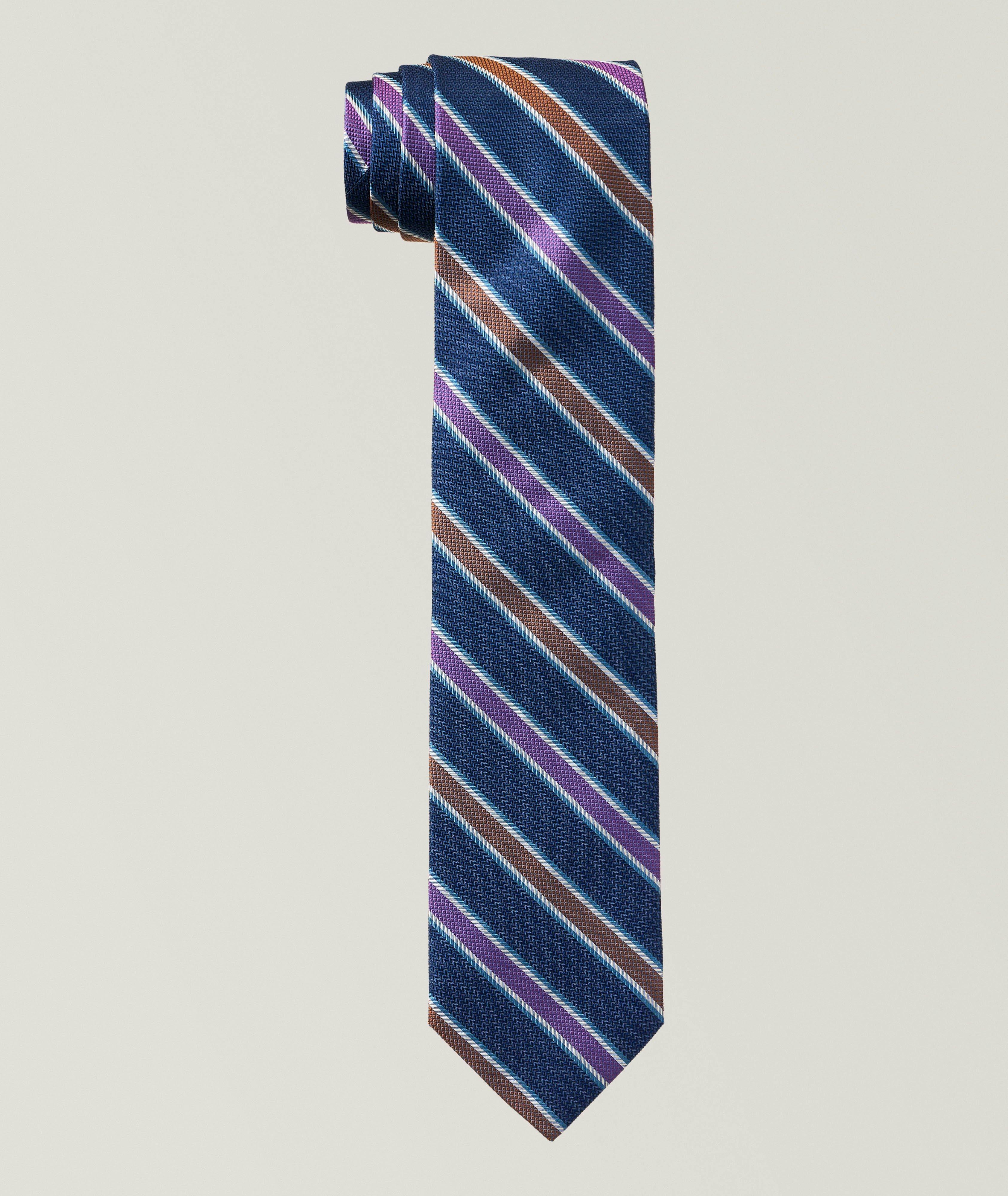 Robert Talbott Textured Stripe Silk Tie 