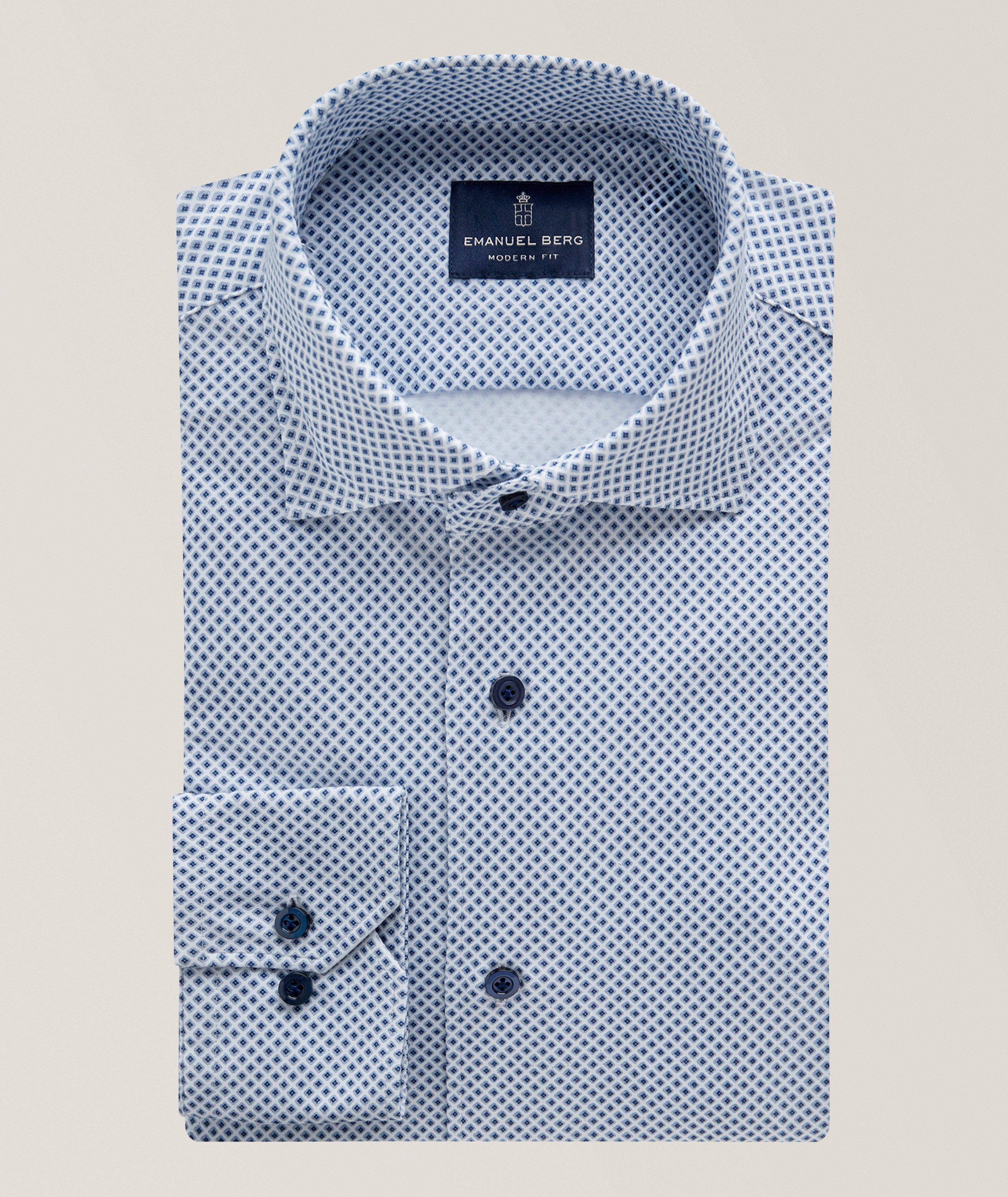 Emanuel Berg Byron Printed 4Flex Stretch Dress Shirt