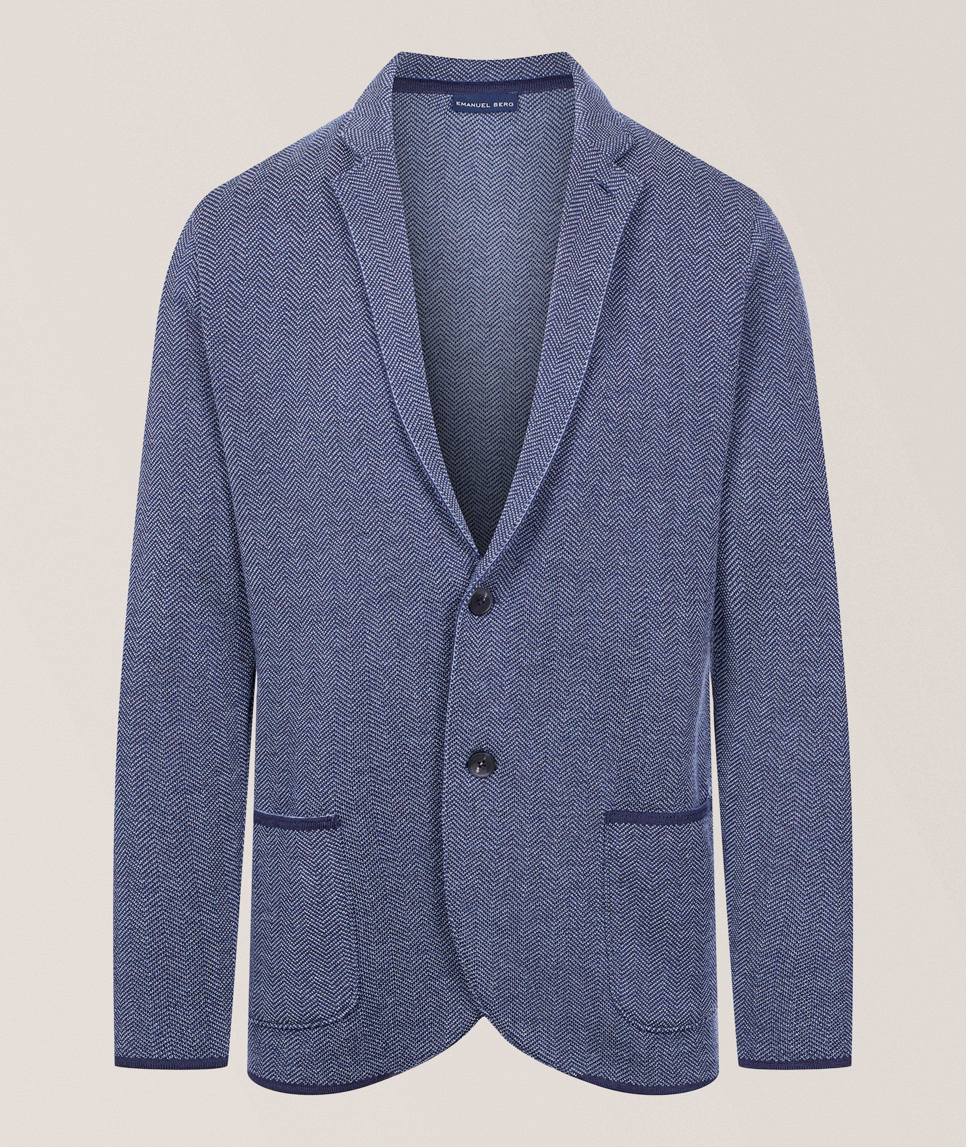 Emanuel Berg EB BLUE PREMIUM JACQUARD SWACKET W/TWO BTTN  TEXTURED 