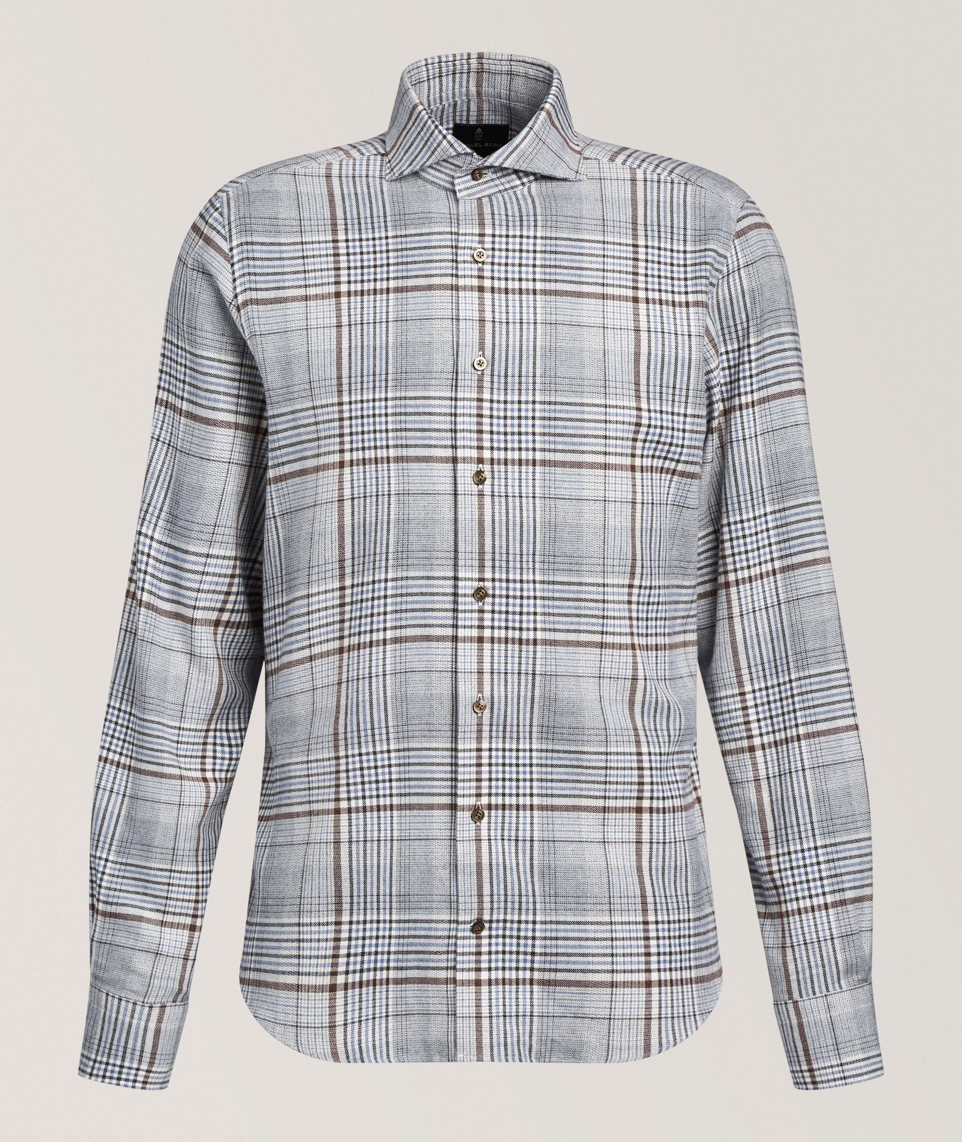 Emanuel Berg Check Cotton Flannel Twill Shirt 