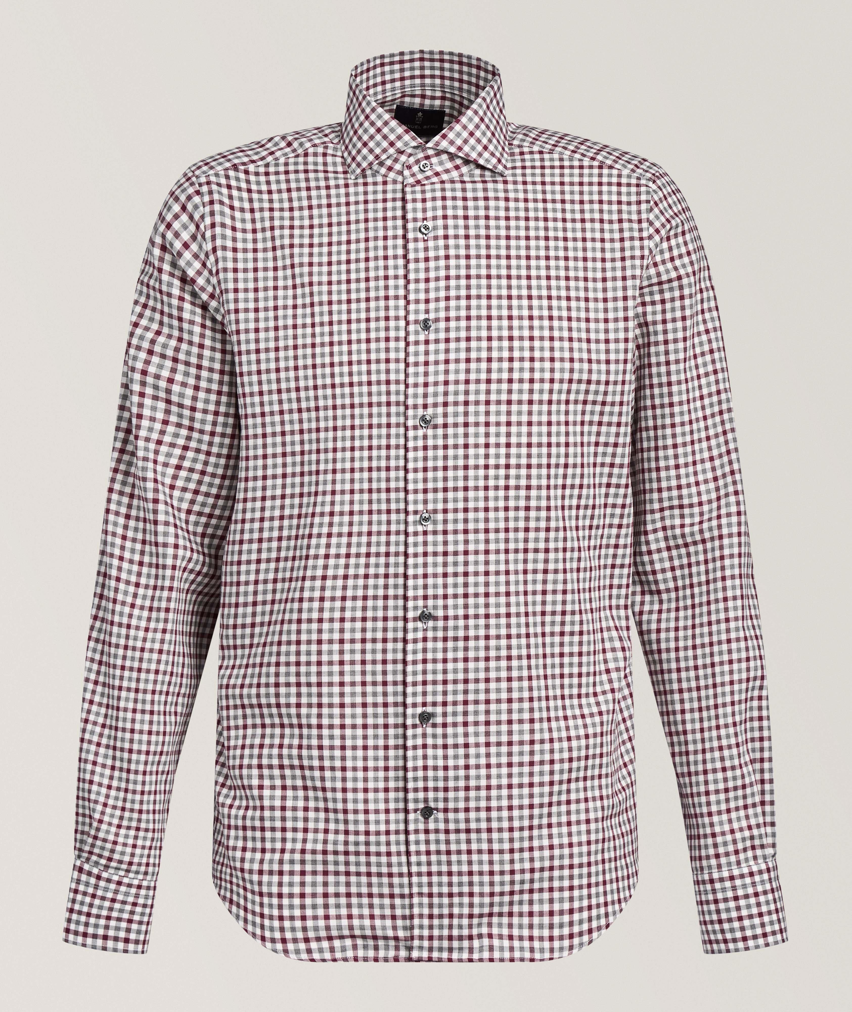Emanuel Berg Gingham Cotton Flannel Twill Shirt 