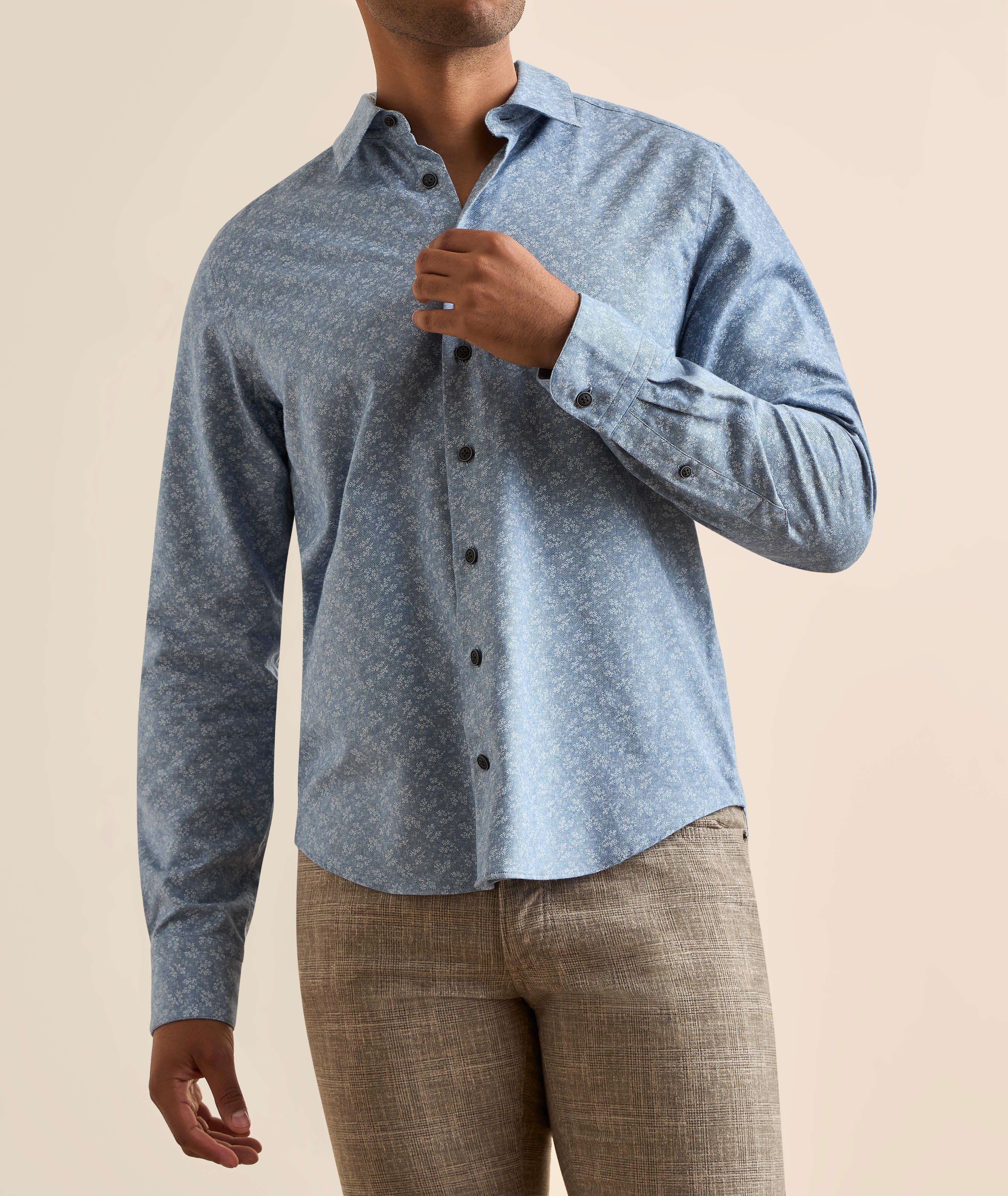 Floral-Herringbone Flannel Shirt  image 1