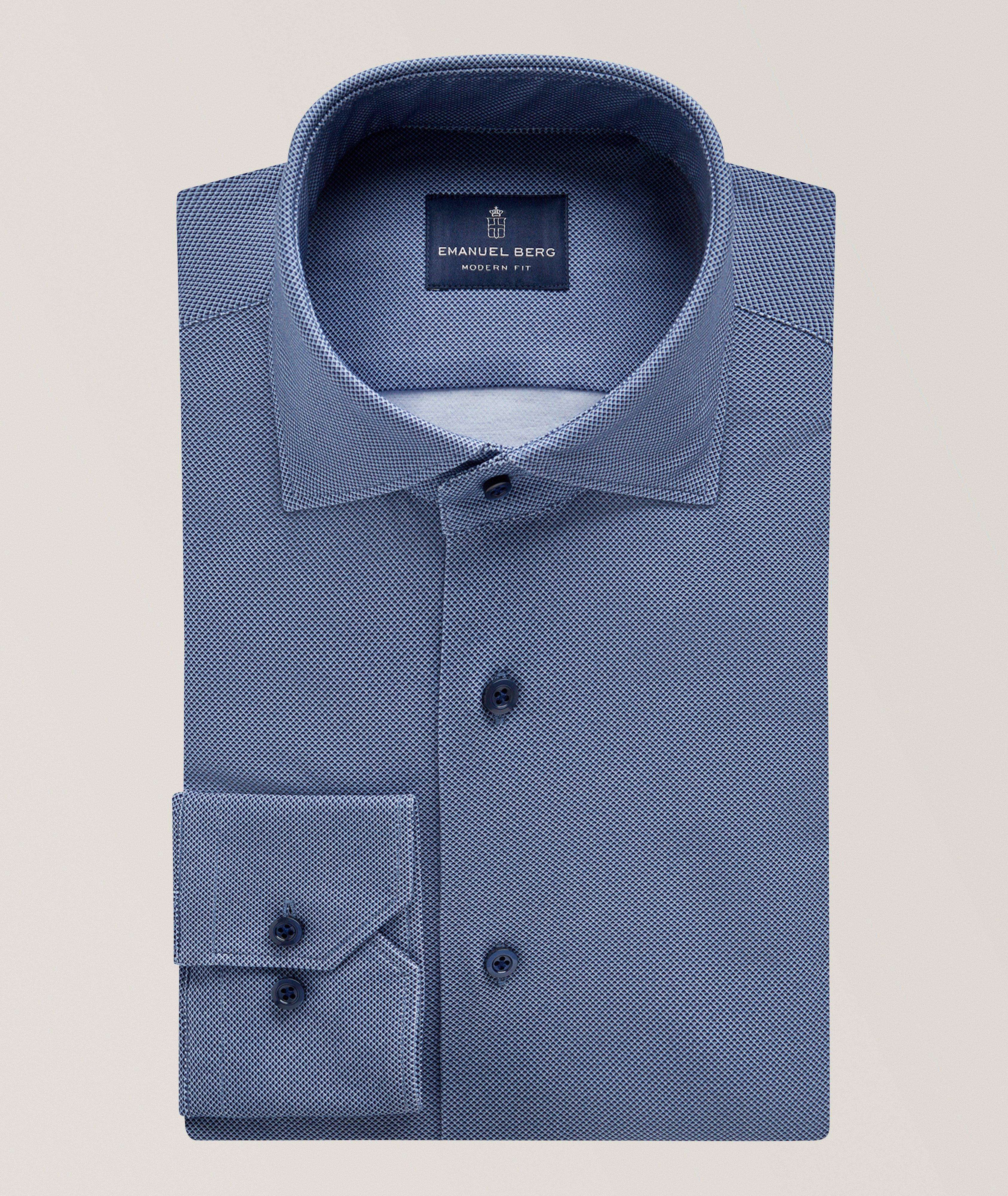 Emanuel Berg Chemise habillée extensible 4Flex imprimée Byron 
