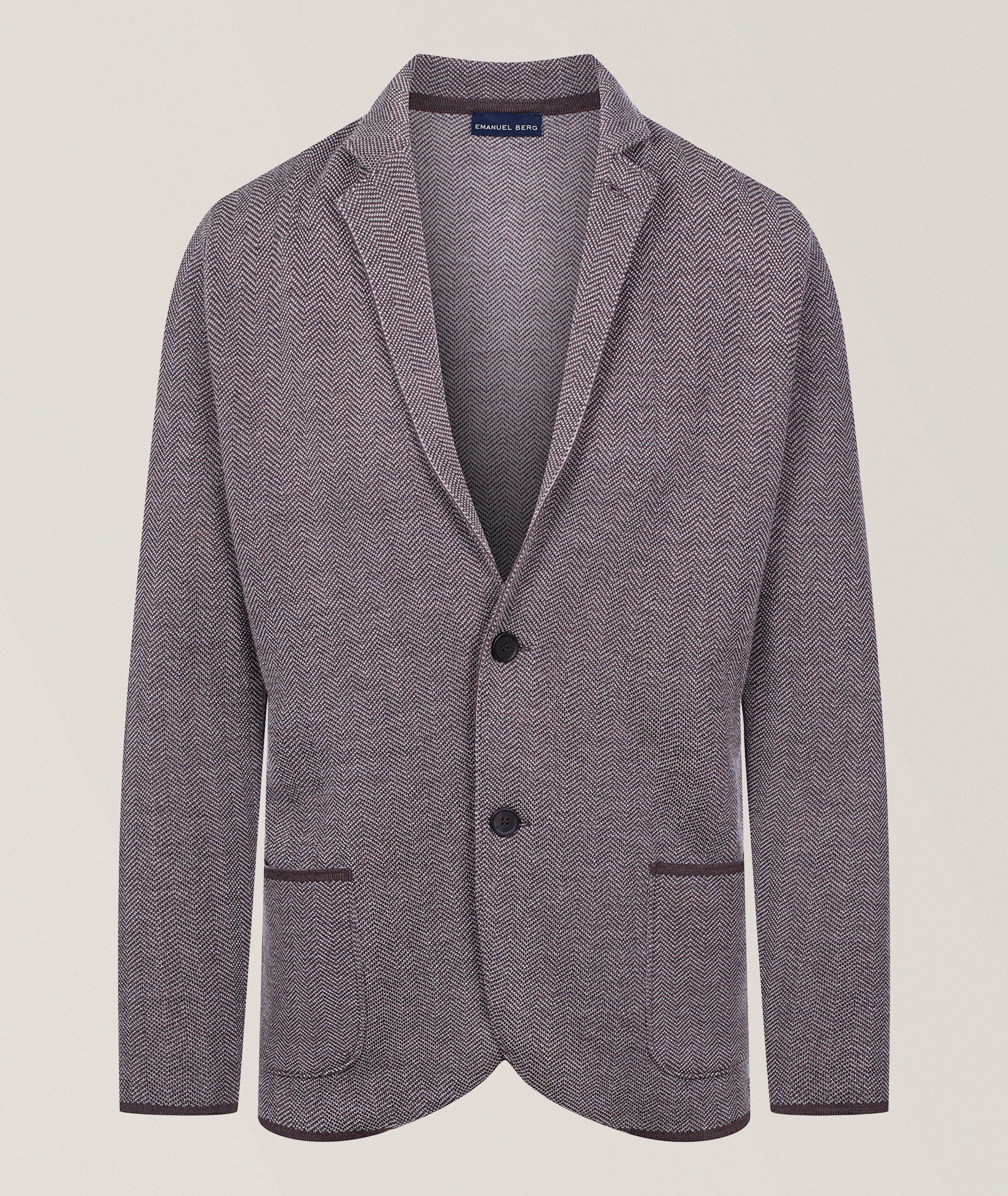 Emanuel Berg EB BRN PREMIUM JACQUARD SWACKET W/2 BTTNS TEXTURED  