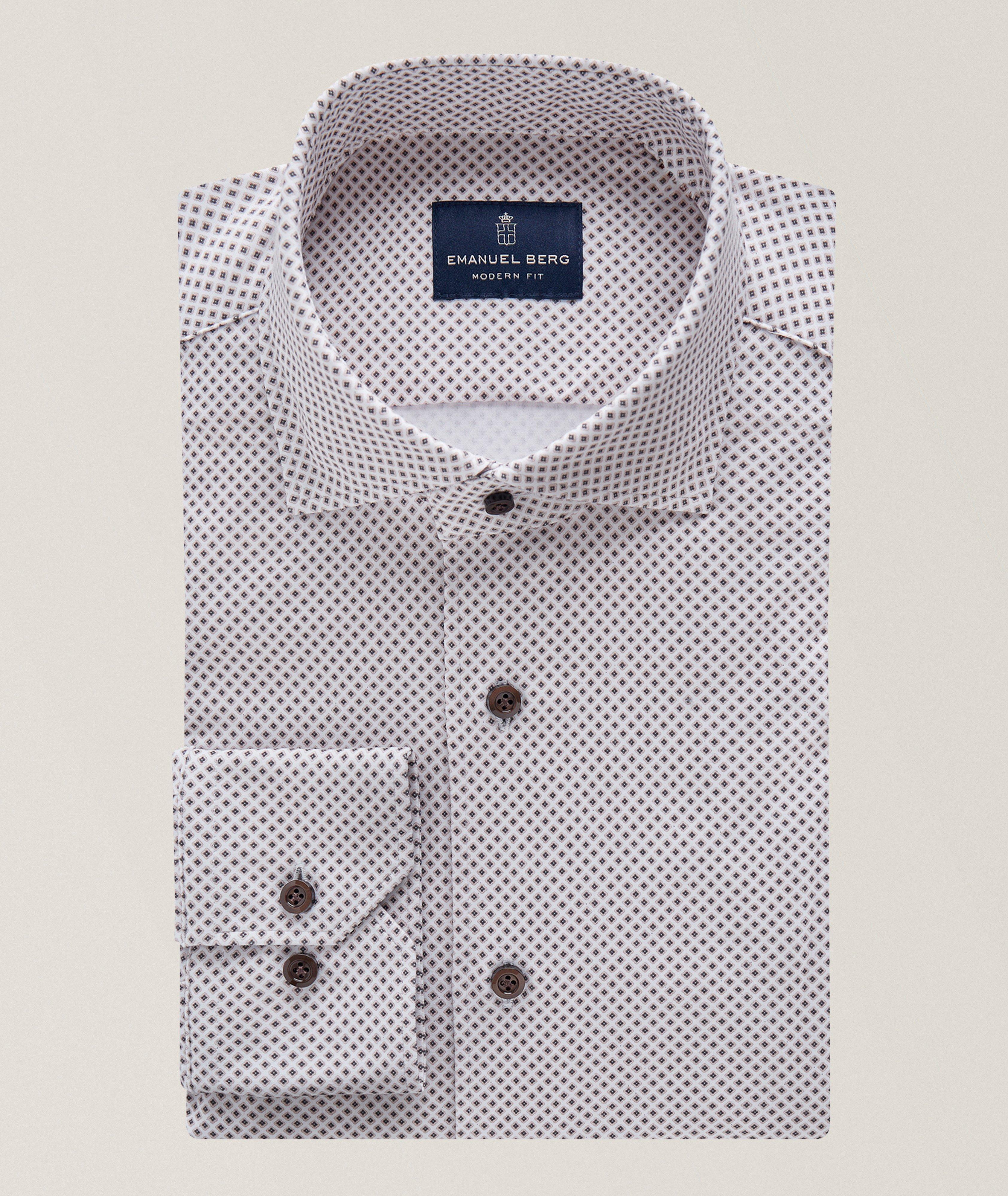 Emanuel Berg Byron Printed 4Flex Stretch Dress Shirt