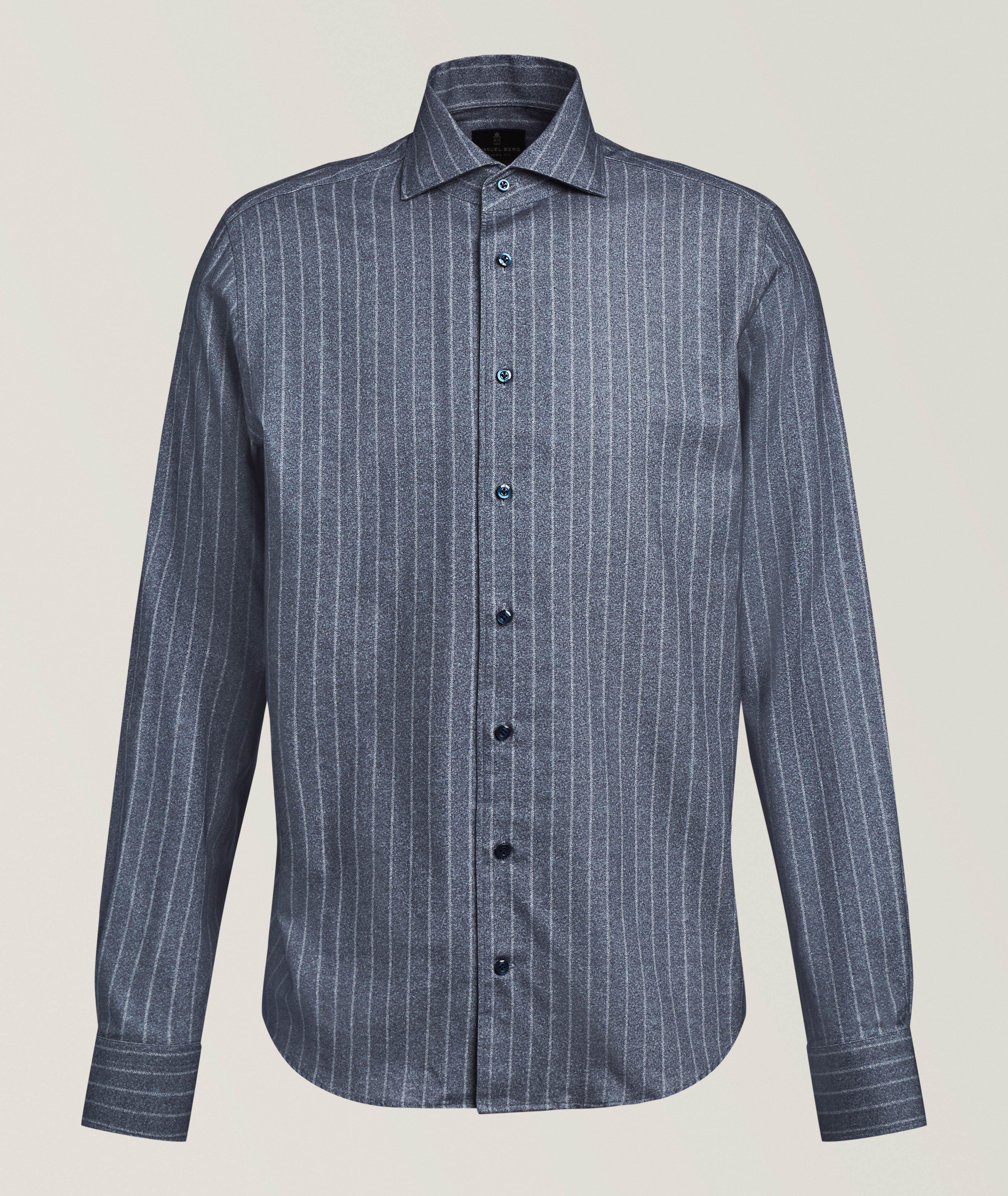 Emanuel Berg Chemise vestimentaire sergé flanelle rayée