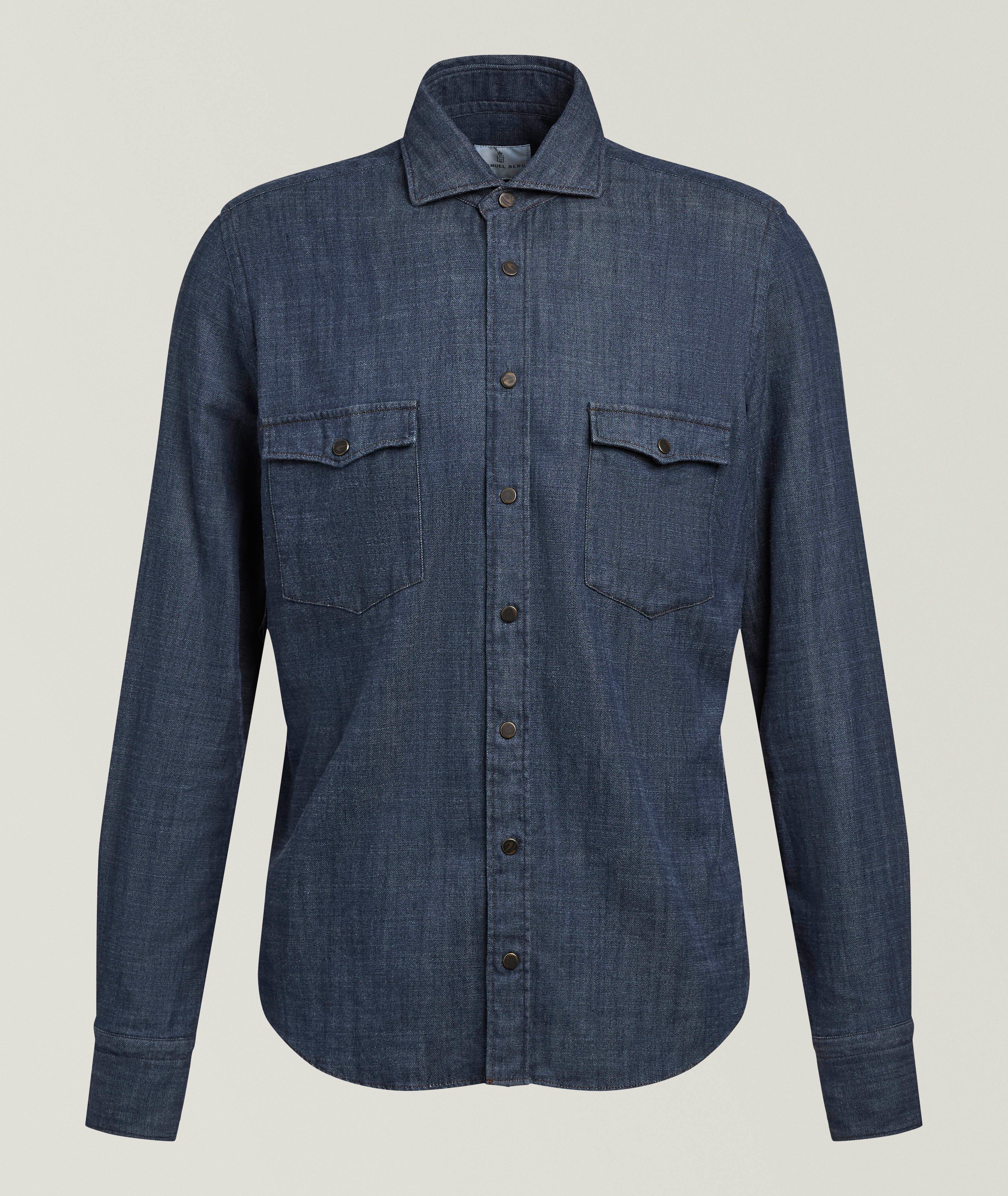 Emanuel Berg Chemise sergé denim brossé