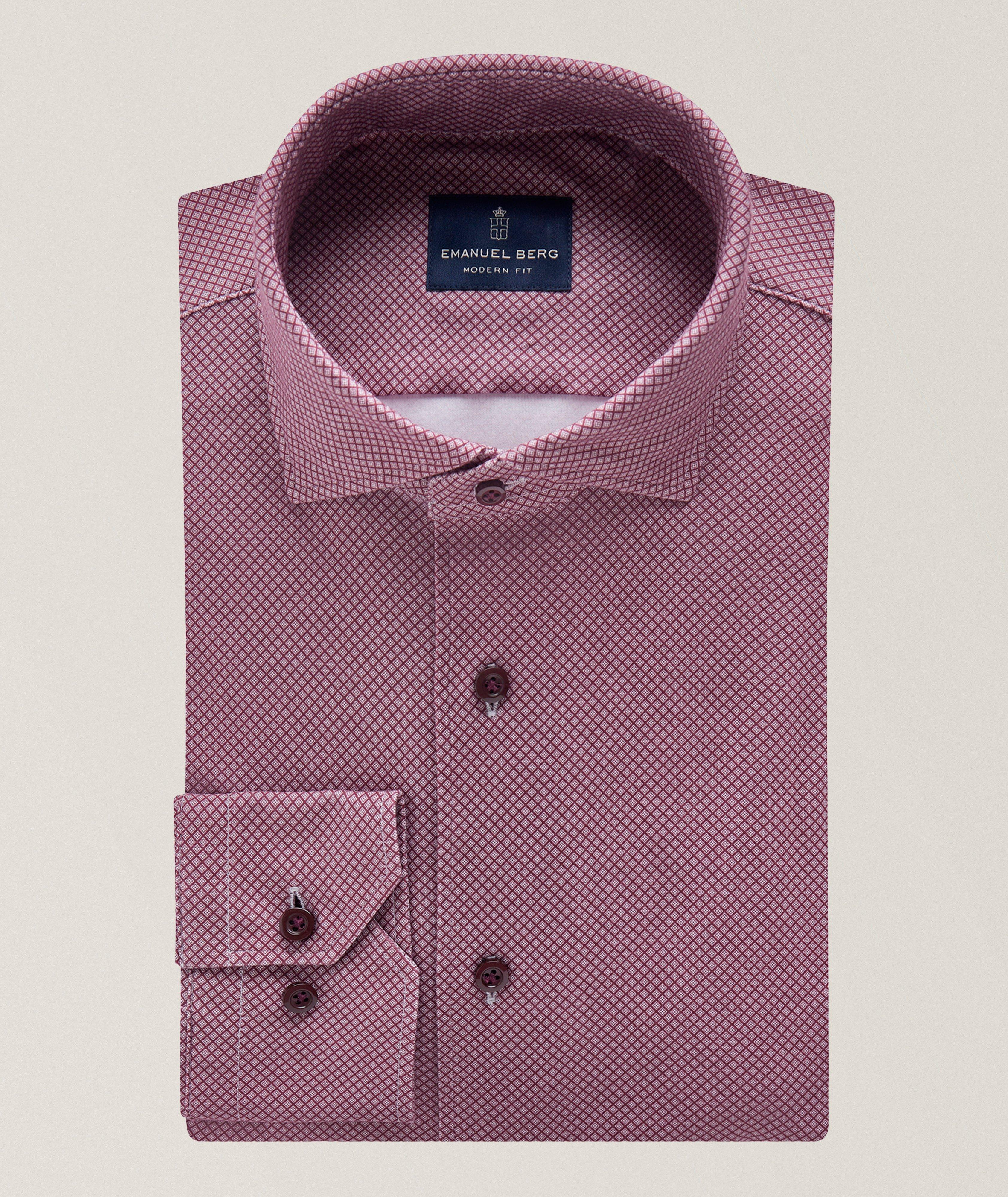 Emanuel Berg Byron Printed 4Flex Stretch Dress Shirt