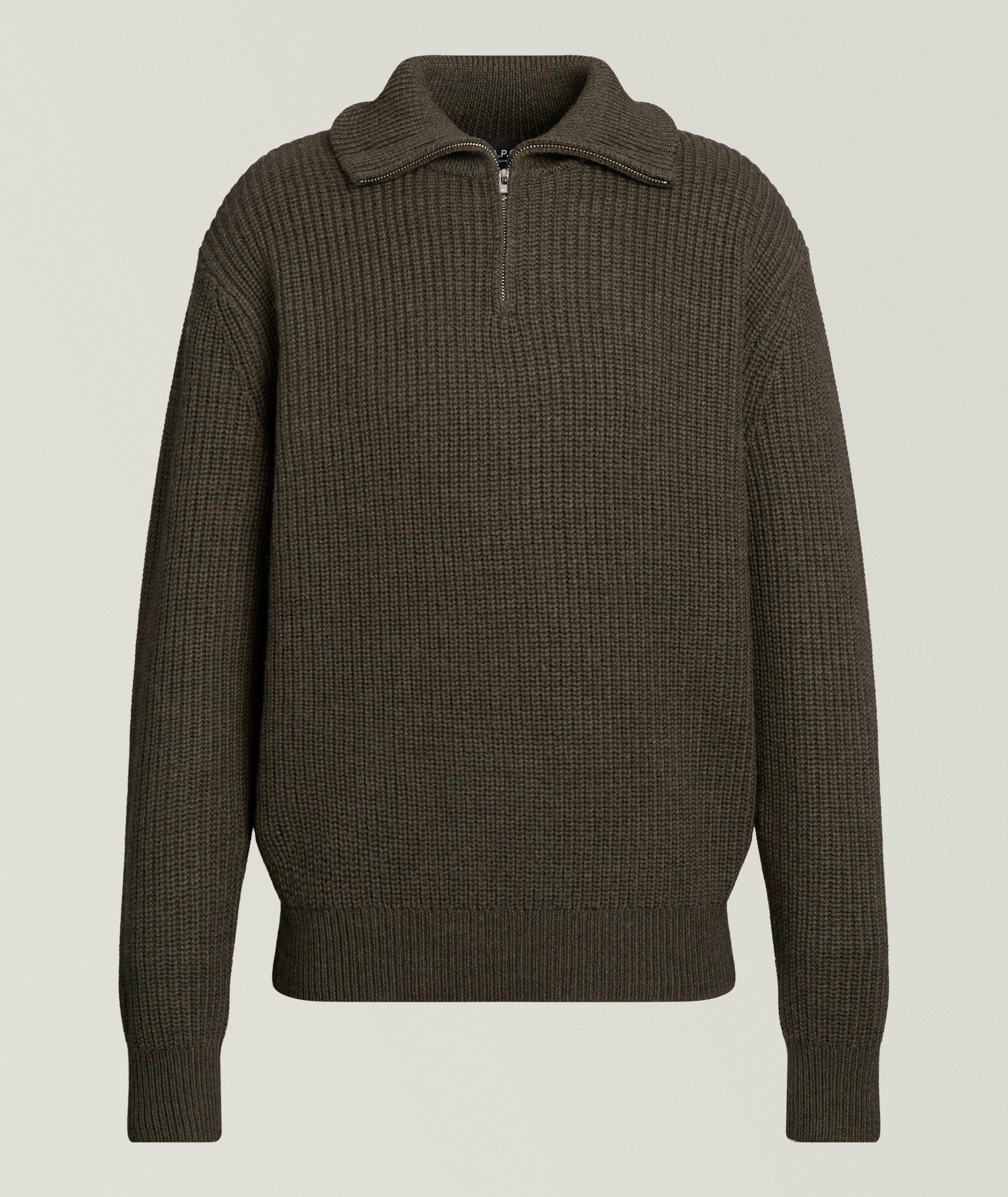 A.P.C. Pull camionneur quart-zippée côtelé Daniel