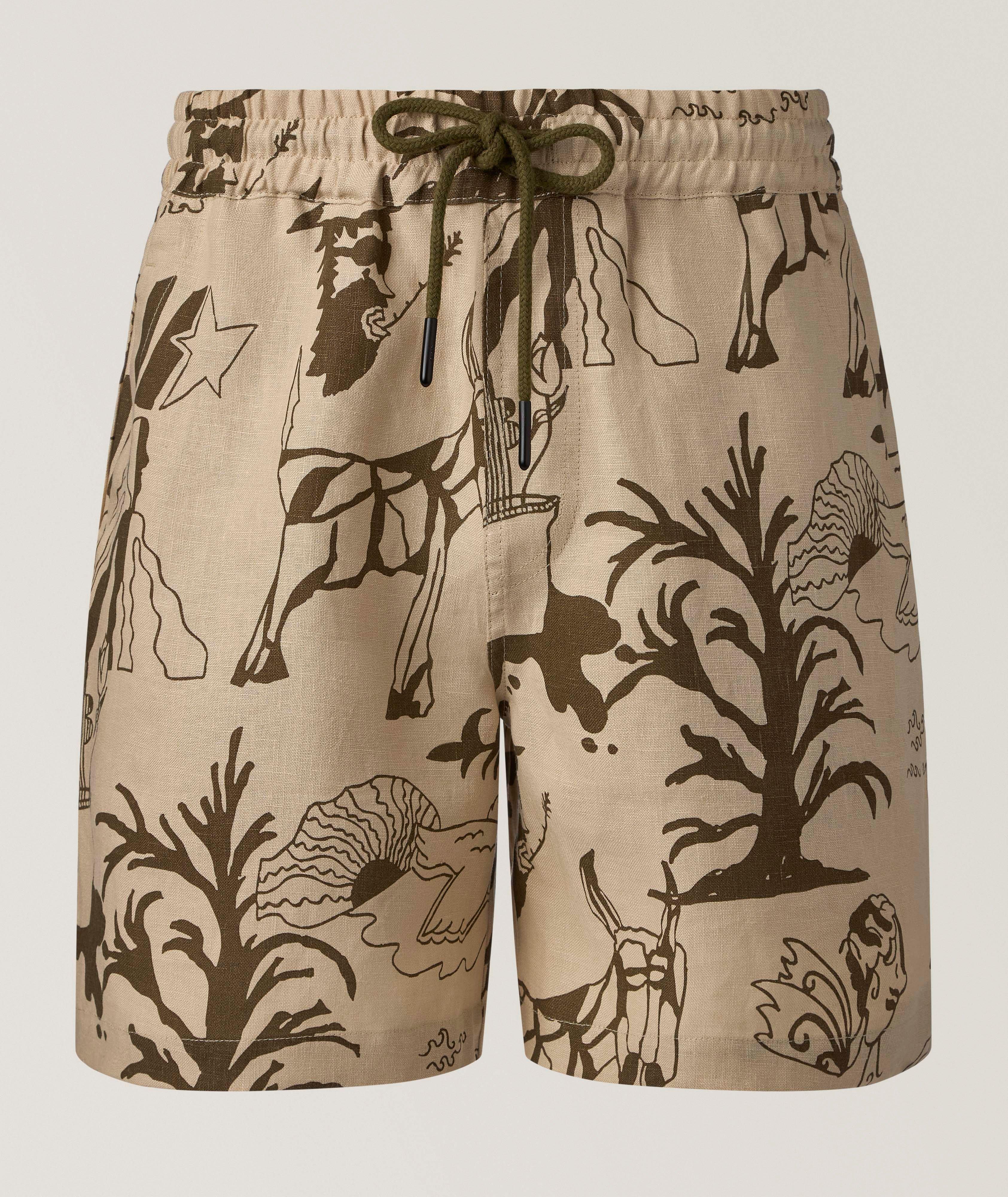 OAS Poplan Porto Printed Linen Shorts